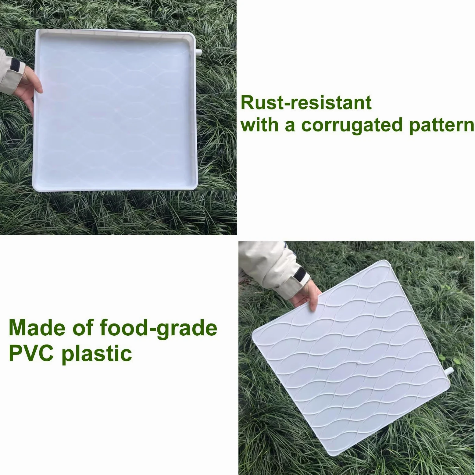 Bandeja de Goteo 40x40 cm con Manguera de Drenaje, PVC Grado Alimenticio Antifugas para Aire Acondicionado Mini Split, HVAC, Lavadora(500cm/16.4ft)