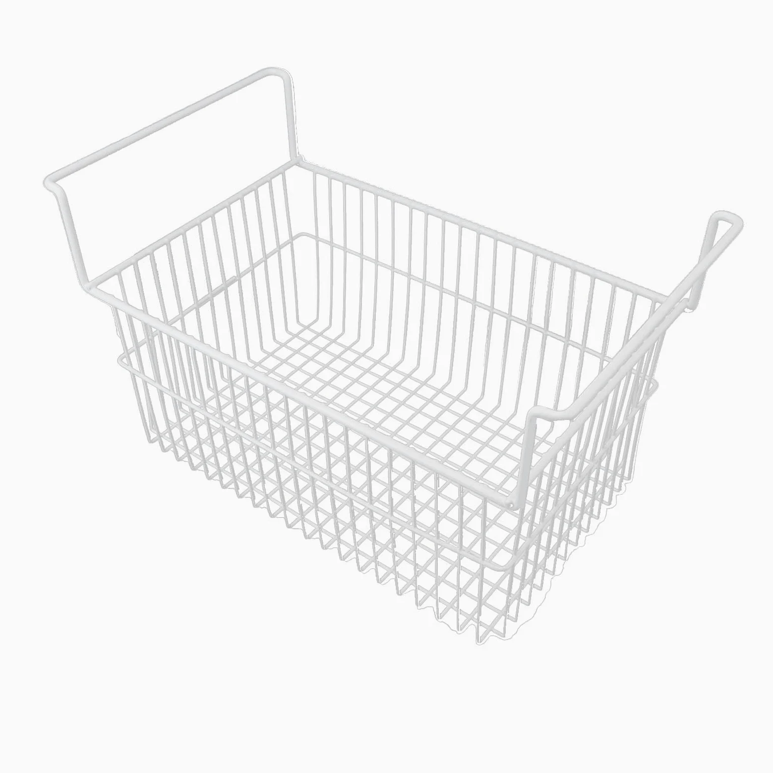 Contenedores organizadores de congelador, 2 contenedores organizadores de alambre de acero de gran capacidad, cesta de congelador con asa para encimeras de armario (56,5 cm de largo x 25,2 cm de ancho