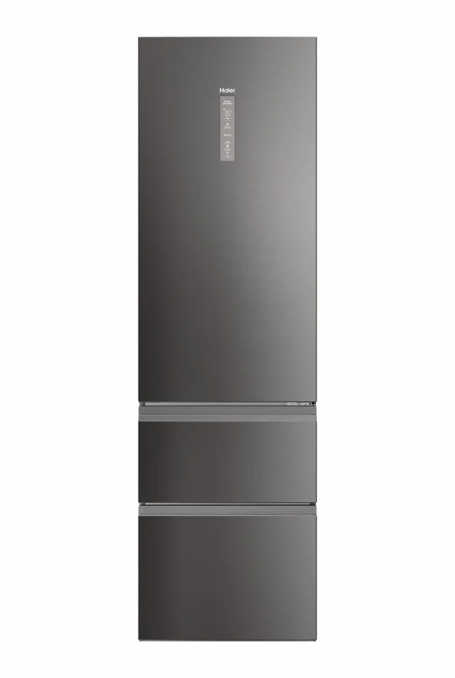 Haier 3D 60 Series 5 HTW5620CNMP - Frigorífico Combi, Cajones Direct Access, WIFI, Botellero, Motor Inverter, My Zone Pro, Humidity Zone, Total No Frost, AnxAl 59,5x205cm, 414L, Luz LED, Inox oscuro