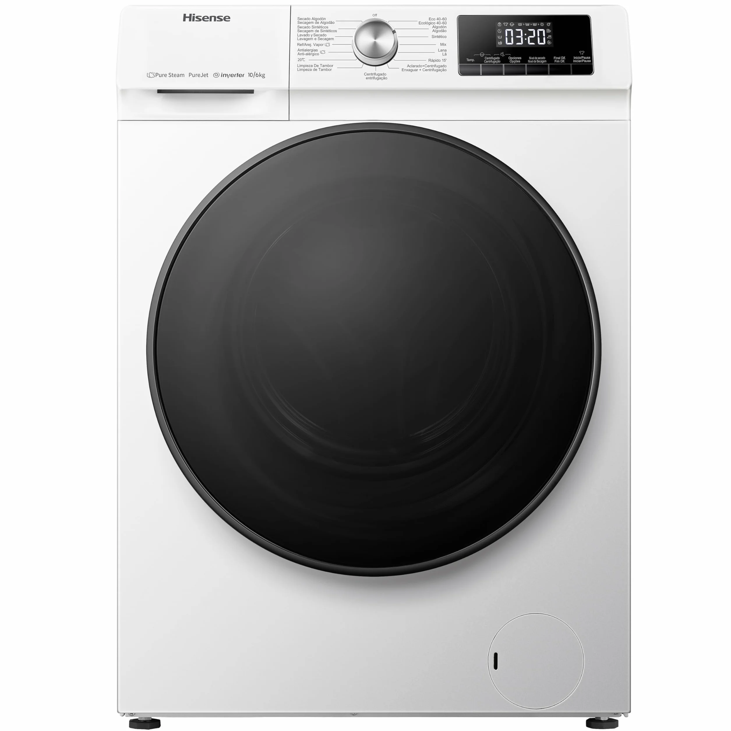 Hisense Lavadora Secadora 2 en 1 Carga Frontal 10 kg 6 kg 1400 rpm Motor Inverter Wifi