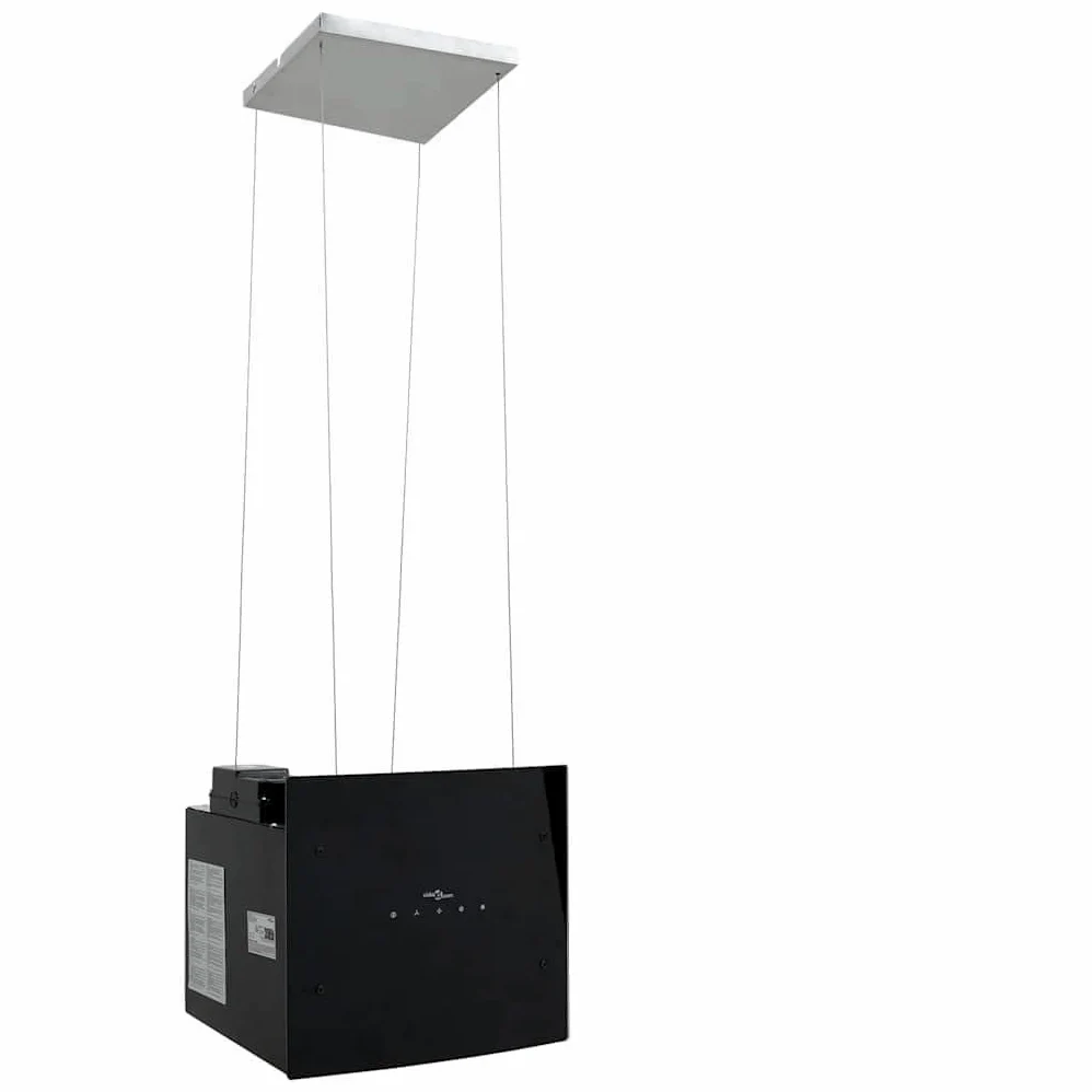 Genérico Campana extractora de Isla Sensor táctil LCD Vidrio Templado, Extractores Negro