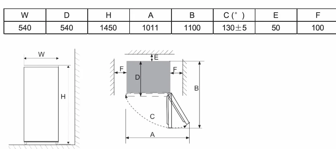 VOK Frigorífico Combi 2 Puertas EVR-206DEW 206L, Al 145cm x An 54cm, Clase E, Puertas Reversibles, Bajo Nivel Sonoro 39 dB, Estantes de Cristal, Blanco