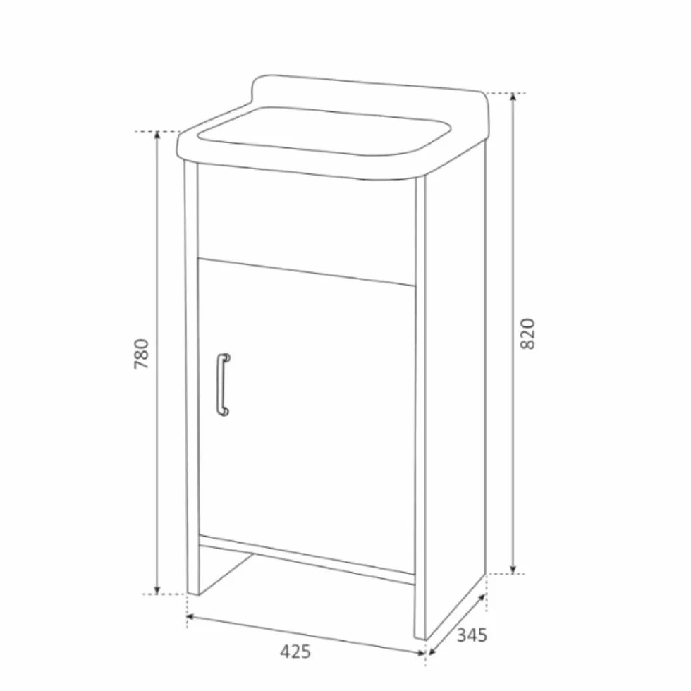 San Marco Mueble lavadero ahorra espacio de PVC 42,5 x 35 cm con lavabo