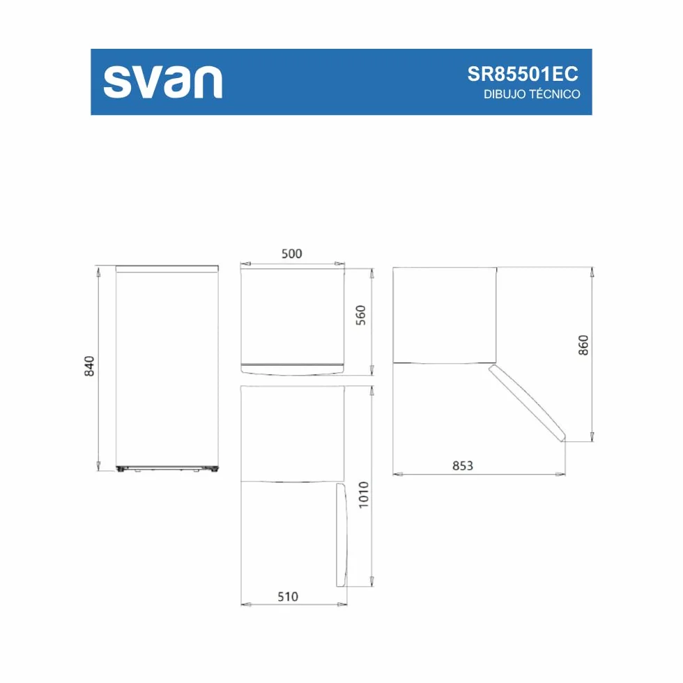 SVAN Frigorífico Refrigerador Blanco SR85501EC 102 L Puerta Reversible Clase E