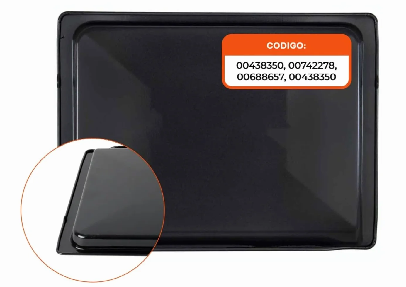 Recamania Bandeja de Horno Balay Bosch Siemens - Cod. 00438350, 00742278, 00688657 00438350 - Medidas: 464x345x29 mm