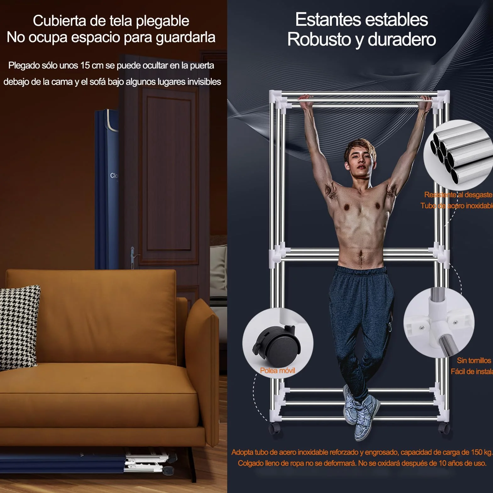 Secadora portatil ropa,tendedero secador de ropa electrico Capacidad de 30kg, Temporizador de 240 Min y Función de Calefacción PTC, Reducción de Ruido