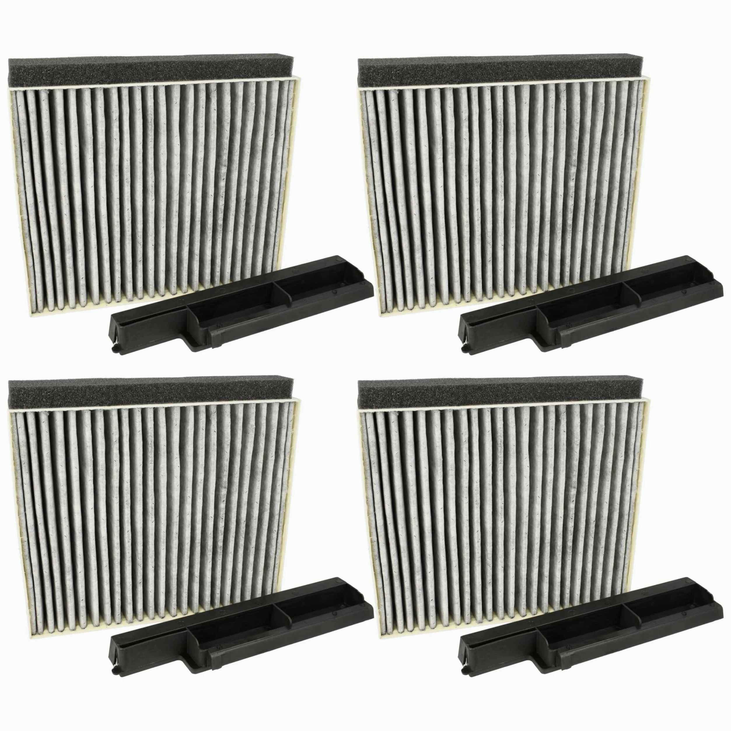 vhbw 4x filtro de carbón activado compatible con Bosch DWB94BC51/03, DWB94BC51/01, DWB94BC51/02, DWB94BC50B/01 campanas cocina + marco de sujeción