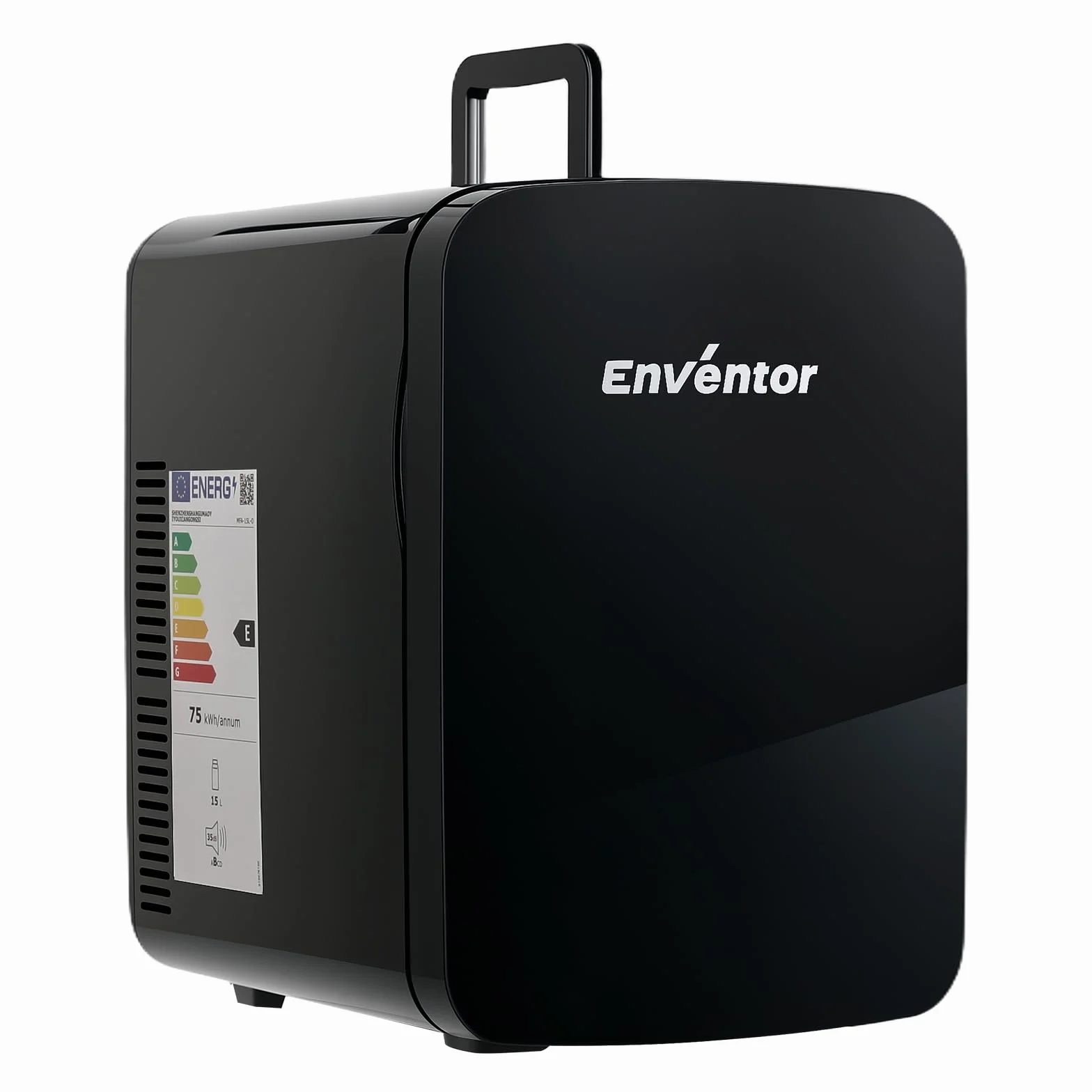 Enventor 15L/20 Latas Nevera Pequeña Negro, Mini Frigorifico con Enfriador y Calentador, Nevera Portatil con Alimentación 12V/220V, Mini Nevera para Habitacion, Oficina, Coche, Frutas y Bebidas