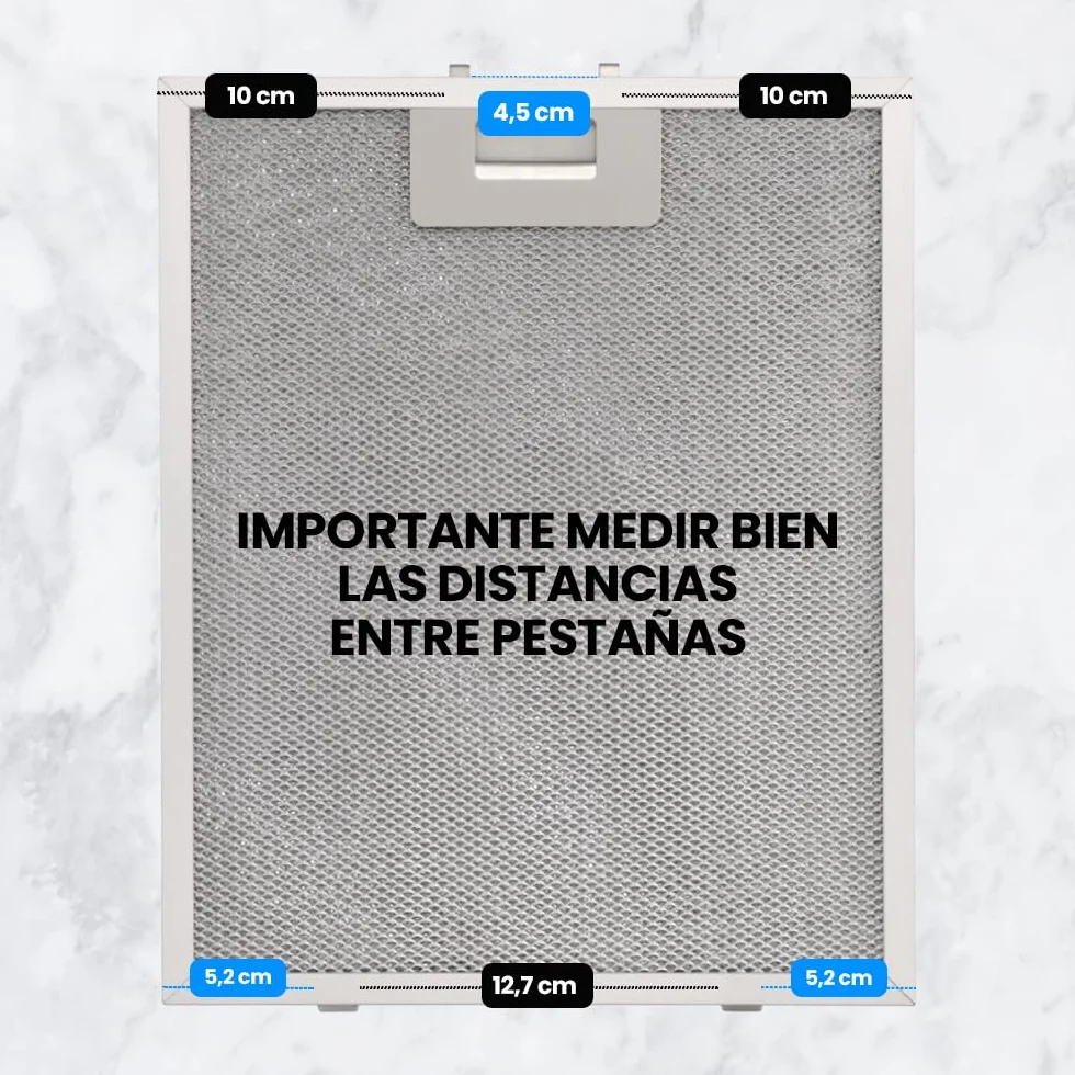 Pack 3 Filtros para Campana Extractora de Cocina | 02800905 | Compatible con Cata, Apelson y Nodor | de Aluminio Resistente | 320x260mm | Color Plata (3 unidades)