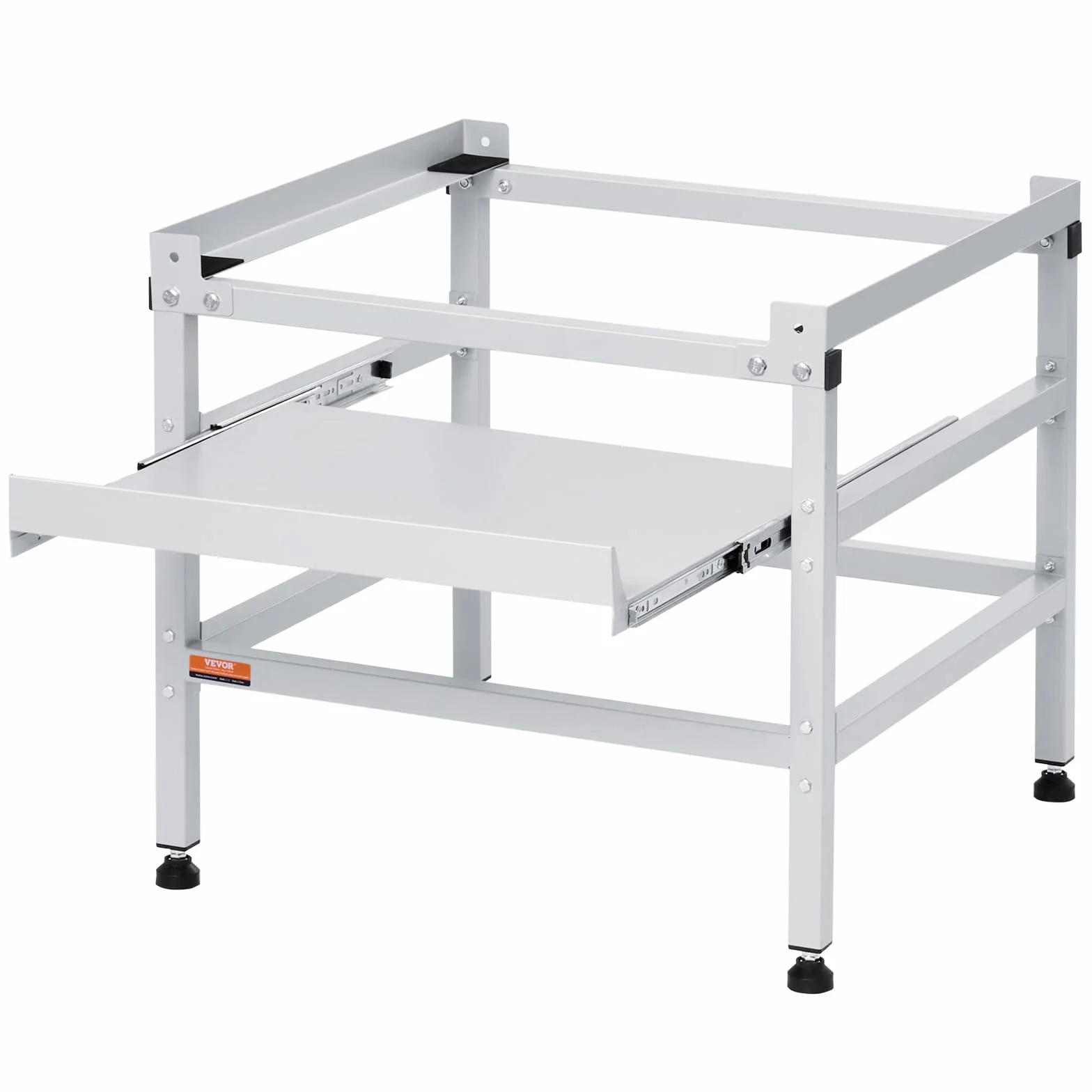 VEVOR Soporte para lavadora de 640 x 635 mm Pedestal para Lavadora de Acero al Carbono Capacidad de Carga de 136 kg Base de Pedestal para Lavadora y Secadora con Bandeja para Levantar Lavadoras