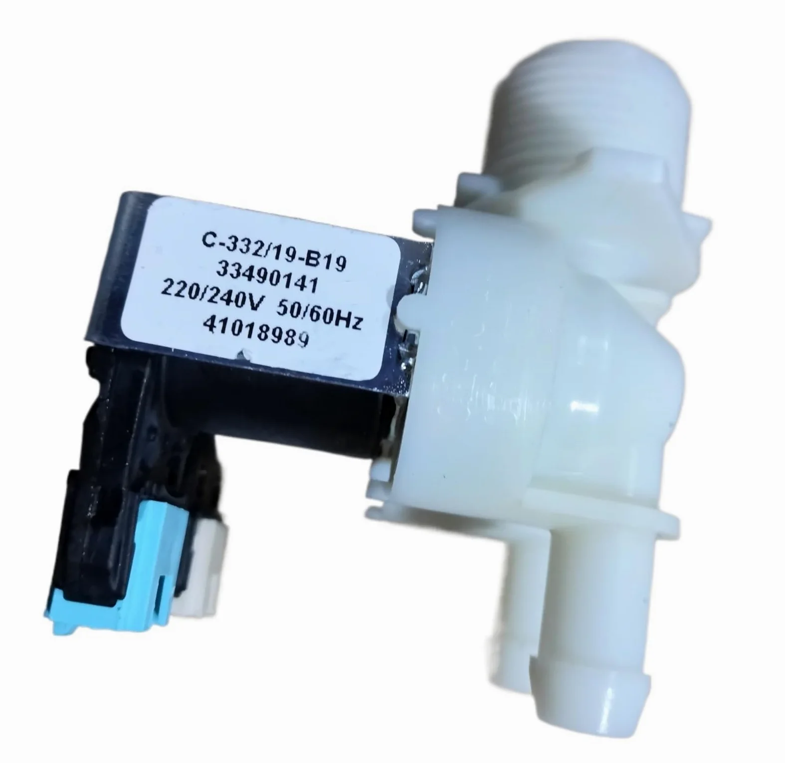 BmXauz VÁLVULA DE Entrada DE Agua SOLENOIDE for Lavadora, Compatible con Candy Hoover 41018989 41018989