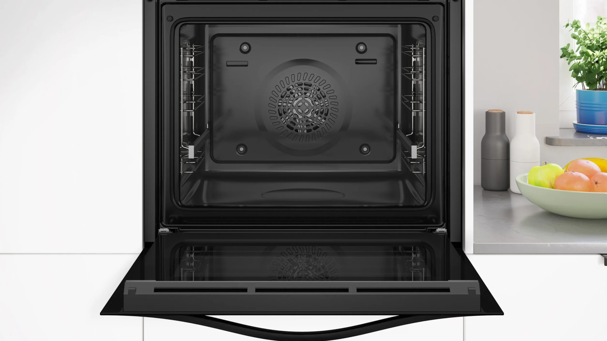 Balay - Horno multifunción, 60 cm, Control Confort, Aqualisis, Raíles 1 nivel, Cristal Negro, 3HB4131X3