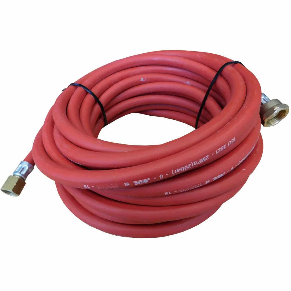Manguera de propano simple racorada 10m (Diámetro Interior 3/16" - 5mm Con accesorios)