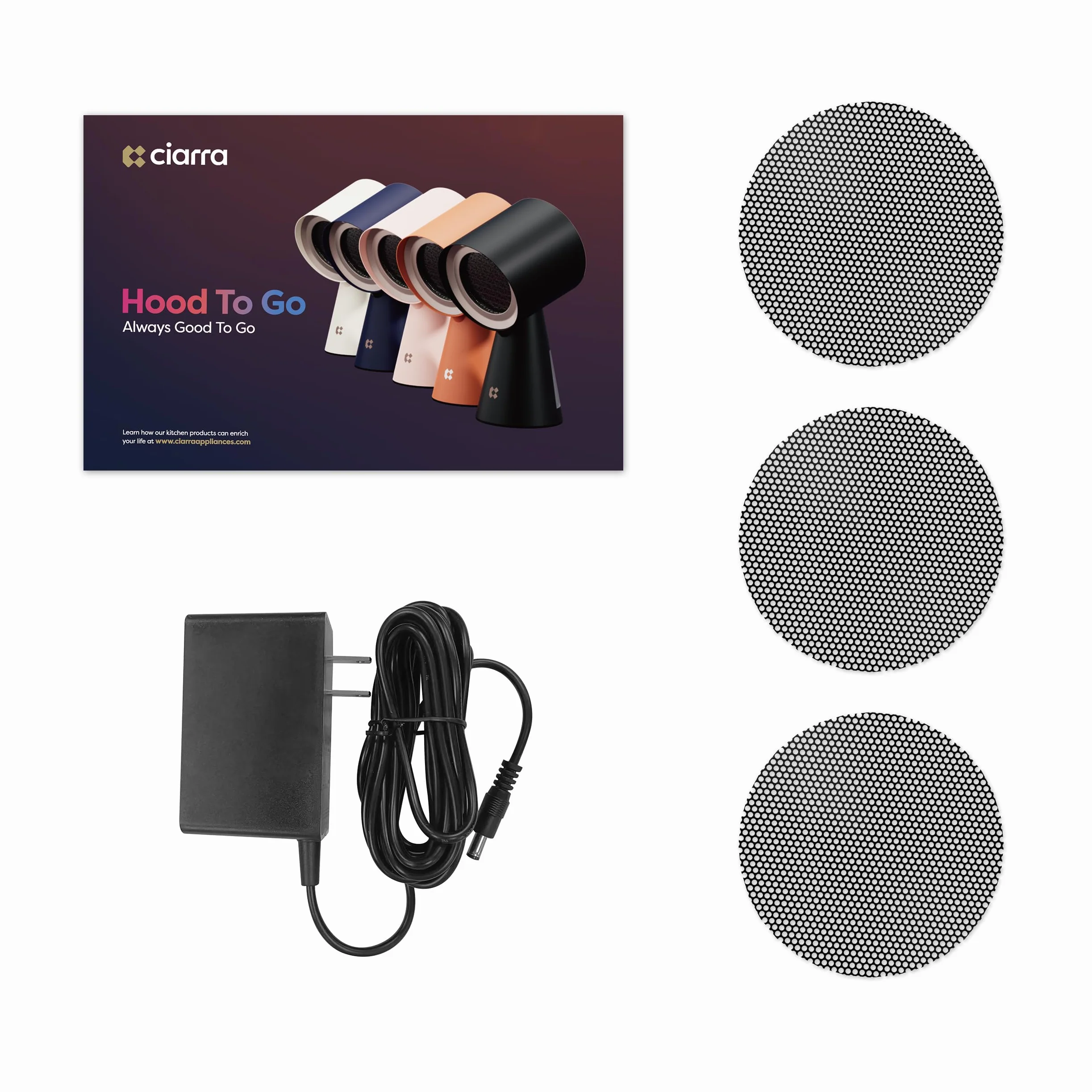 CIARRA CBPHP01 Campana Extractora de Escritorio Mini Campana Portable Rosa | Sobremesa Campana 11.5kW/h 2 Velocidades Extractor cocina mútiples filtración para Barbacoas,Cocina,Fondue,Camping,Caravanas