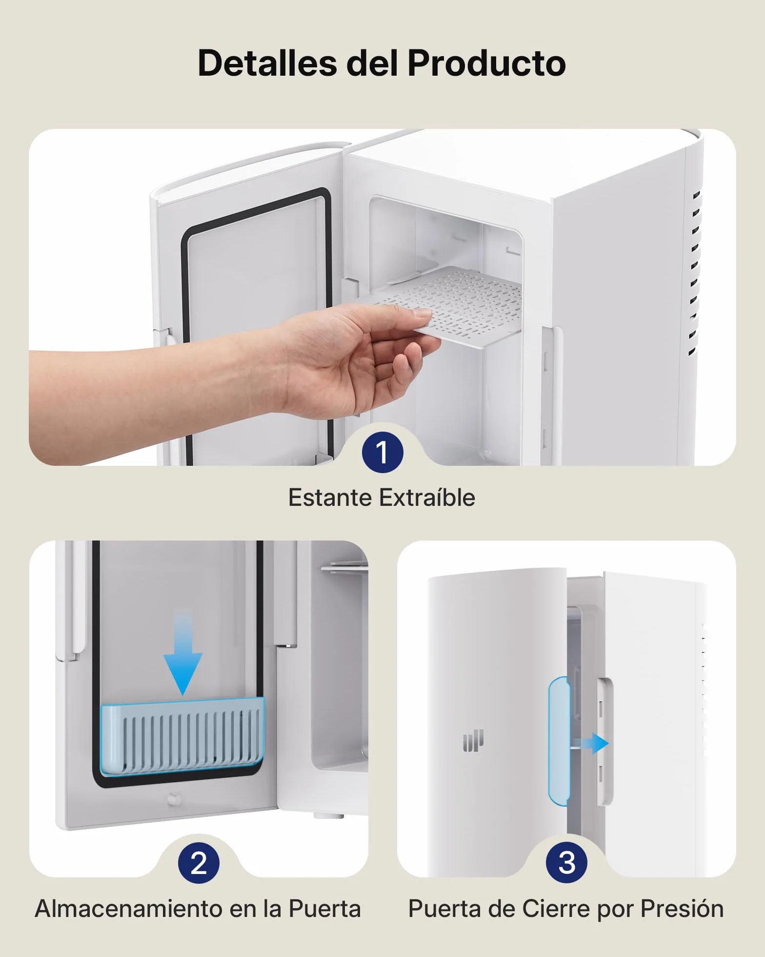Upstreman Mini Nevera 6 litros, 12V 220V Fridge Portatil para Habitacion Oficina Coche Caravanas Camping, Función Enfriamiento y Calentamiento, para Skincare Red Bull Cosmeticos Coca Cola, TR6