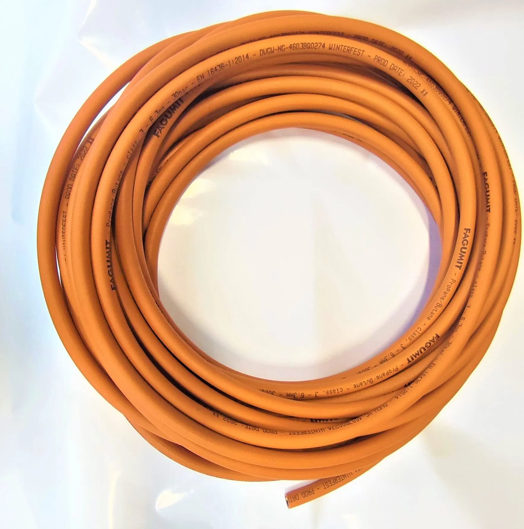Propan Butan Manguera de Gas (Muy flexible) 500cm (5m) | 30bar | Ø6.3mm (16mm esterno) | Acoplamiento rápido | -30°C | Pantalones para cocineros de camping | 50 m bobina entera o por metros