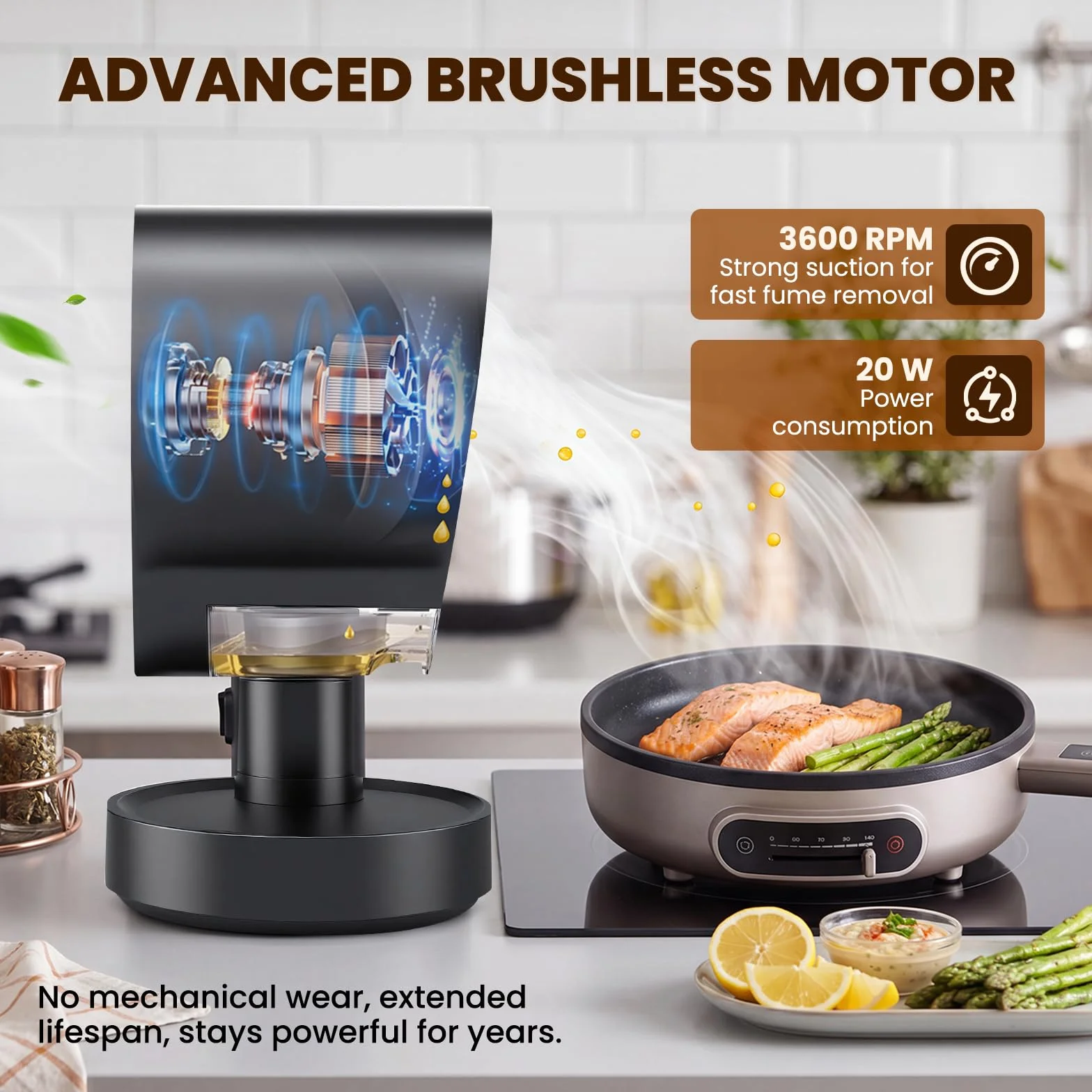 NEWTRY Campana extractora portátil - 3 potencias potentes Movible Campana mini compacta Portátil, con 2 filtros lavables, ideal para cocinas domésticas, caravanas, áreas exteriores, hot pot y barbacoa