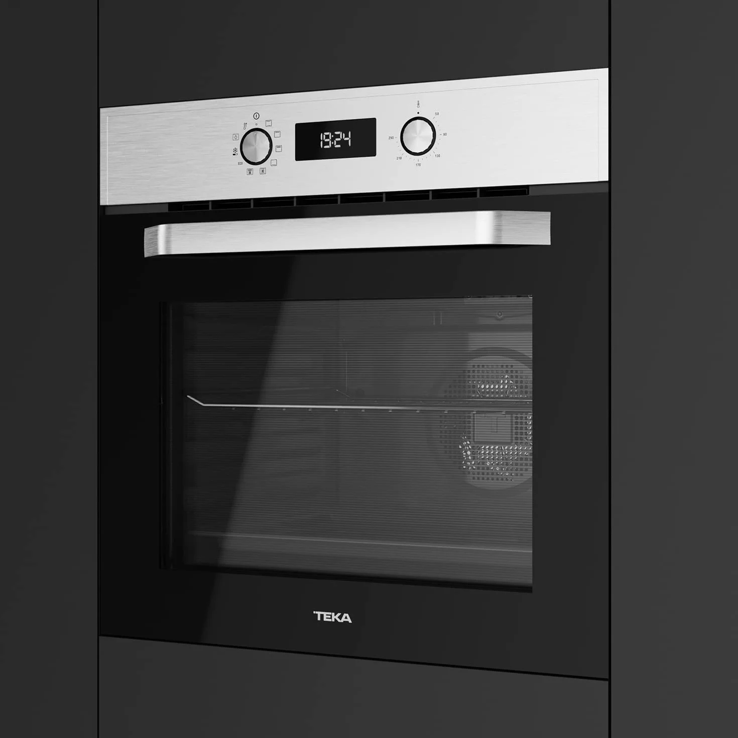 TEKA Horno HydroClean® PRO Multifunción 60 cm, Limpieza HydroClean ECO, Función Airfry, 8 Funciones de Cocinado, Puerta Extractable, Clase A+, HCB 6535