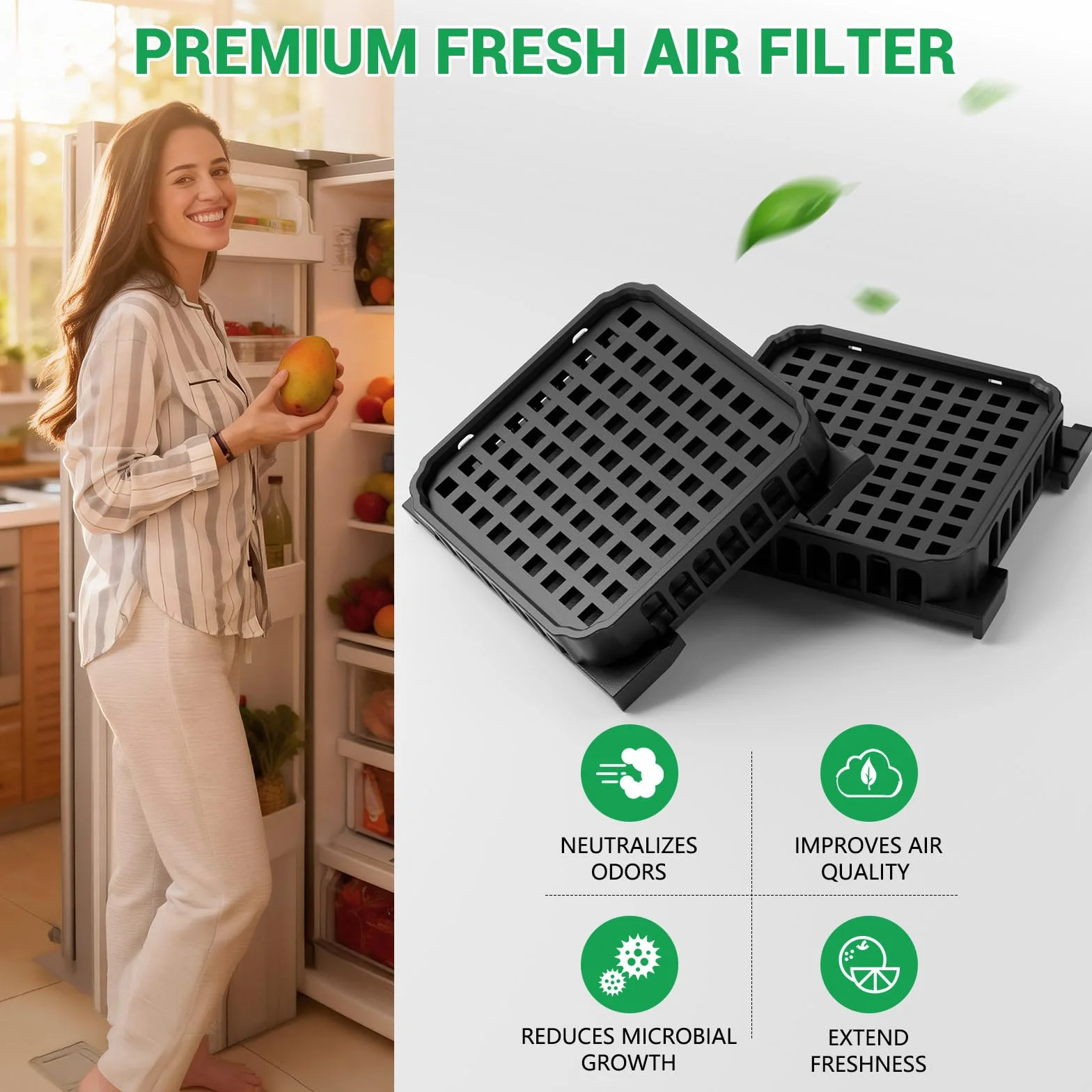 4 filtros Fresh Air para frigorífico Liebherr, filtro de carbón activo apto para 9096989, 988246000, 988246001, 9882429, 9882460, sustituye a 7440021-00