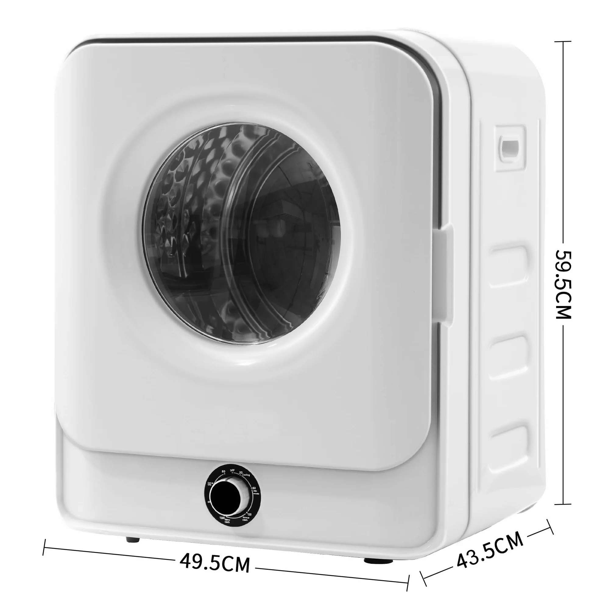 Merax Secadora pequeña con 5 programas, montaje en pared, con protección contra sobrecalentamiento y filtración múltiple, 3 kg de potencia real hasta 4,5 kg/830 W [clase energética C]