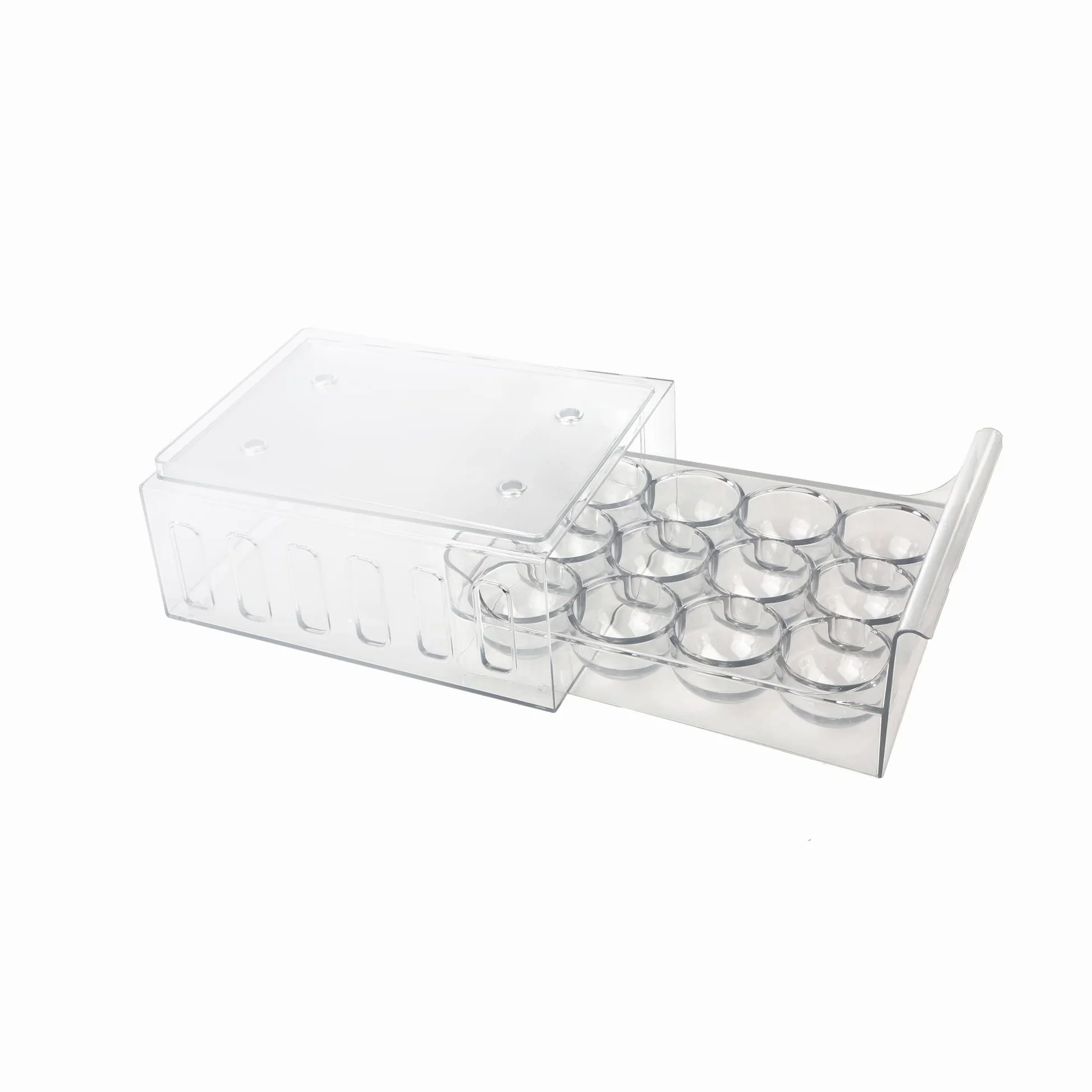 Mind Reader STEGG12-CLR - Cajón apilable para almacenamiento de huevos, plástico, transparente