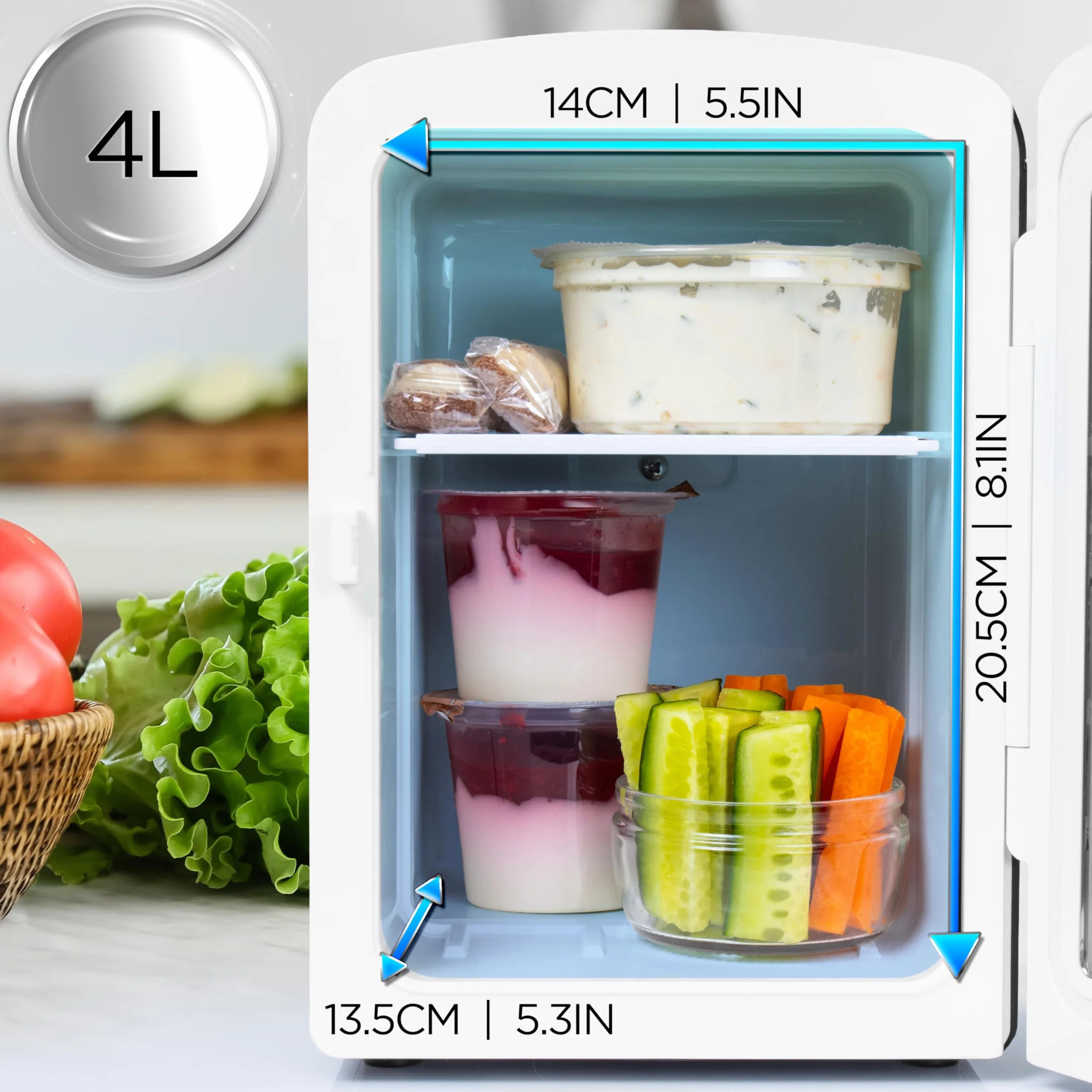 Duronic MFW4 WE Mini Enfriador Portátil 4L 42W Frío y Calor AC DC 6 Latas