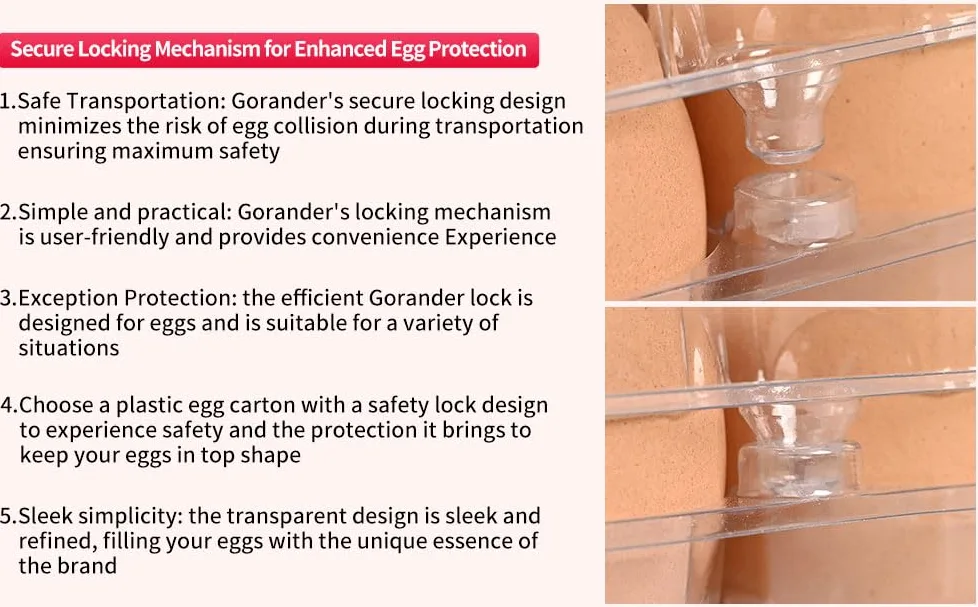 Cajas de huevos transparentes, contenedor de plástico para huevos, bandeja de huevos para refrigerador, almacenamiento de huevos de granja, cesta de huevos de granja de pollo, estante de