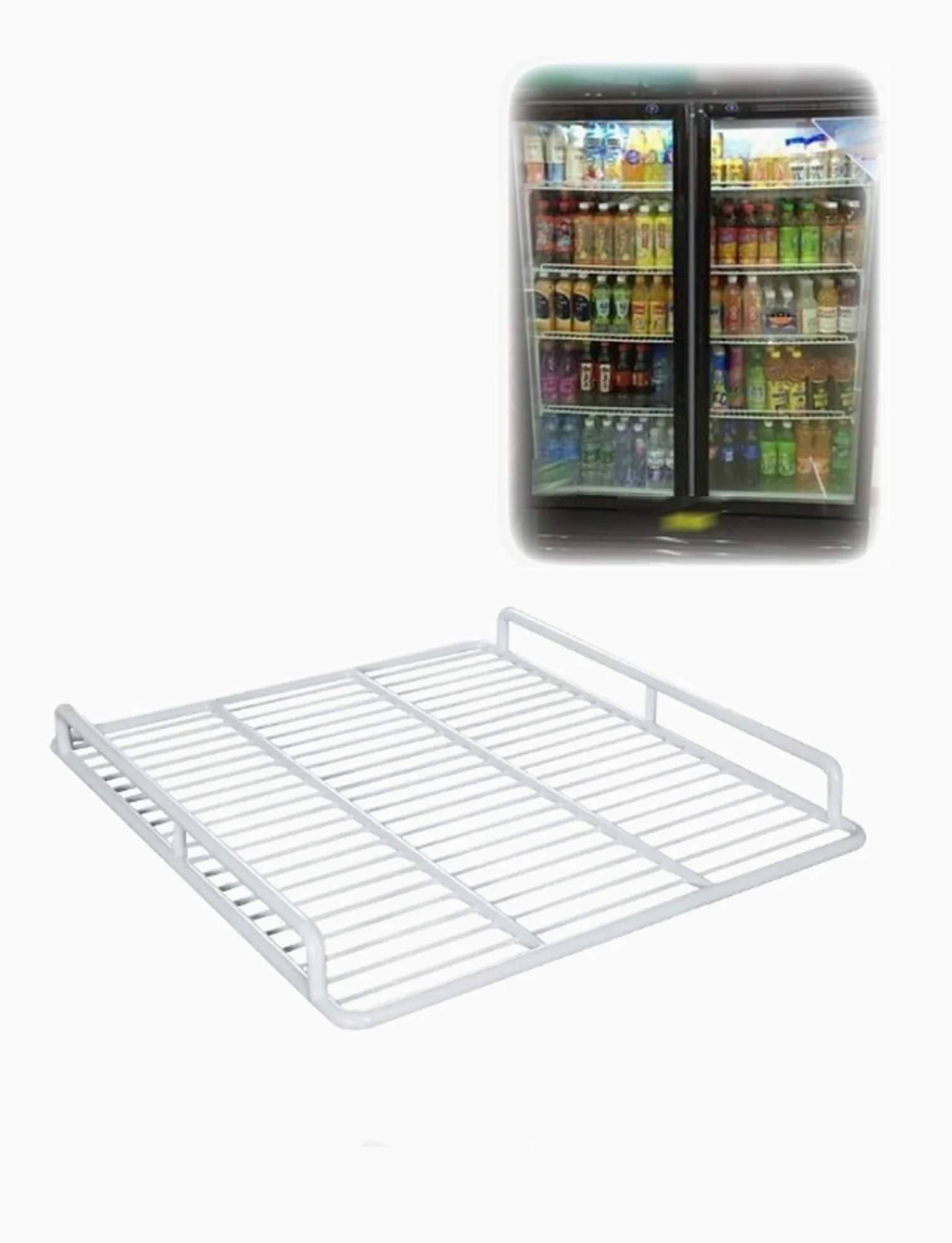 Separador de estantes for frigorífico con barandillas de 2 cm de altura | Múltiples tamaños, rejilla anticaída para frigorífico y vitrina refrigerada(60X40cm/23.6X15.7in)