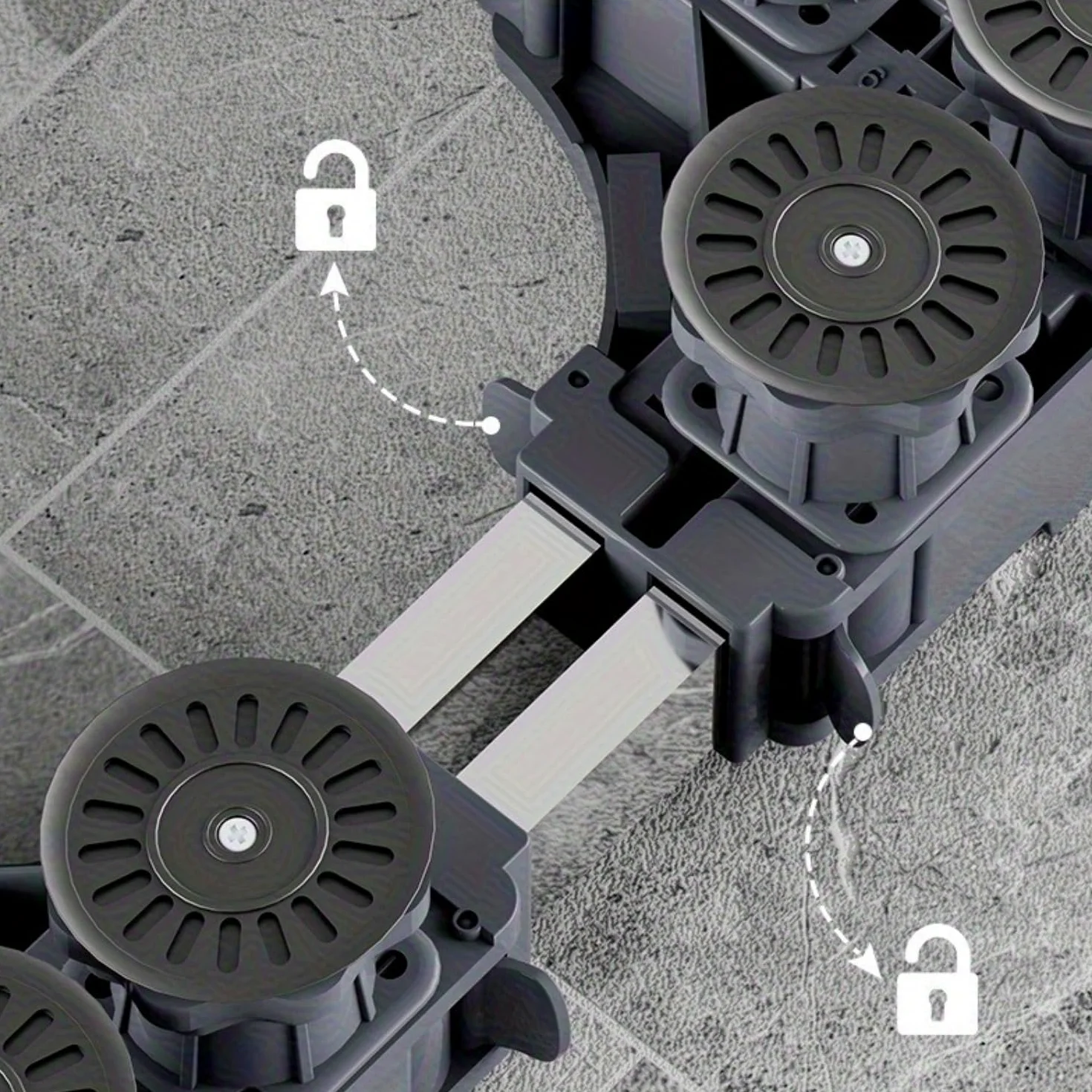 BeNisin Soporte antivibración para electrodomésticos: capacidad de carga de 1200 libras/ruedas giratorias bloqueables de 360°/tamaño ajustable (16-26 pulgadas) adecuado para mini refrigeradores