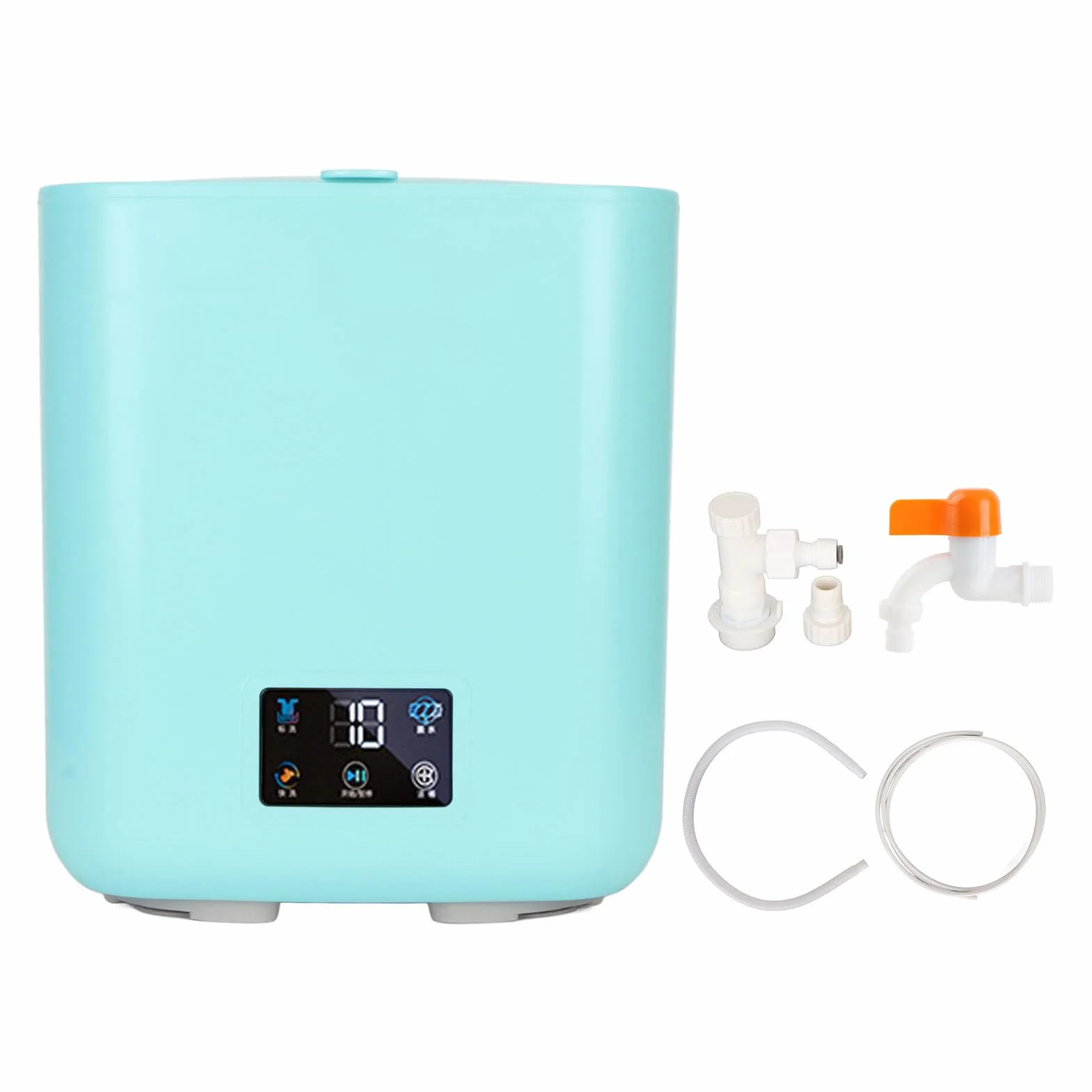 Fockety Lavadora Portátil, Mini Lavadora y Secadora de Gran Capacidad de 7 litros, Lavadora Pequeña Automática con Pantalla Táctil para Apartamentos, Dormitorios, (Azul Verdoso)