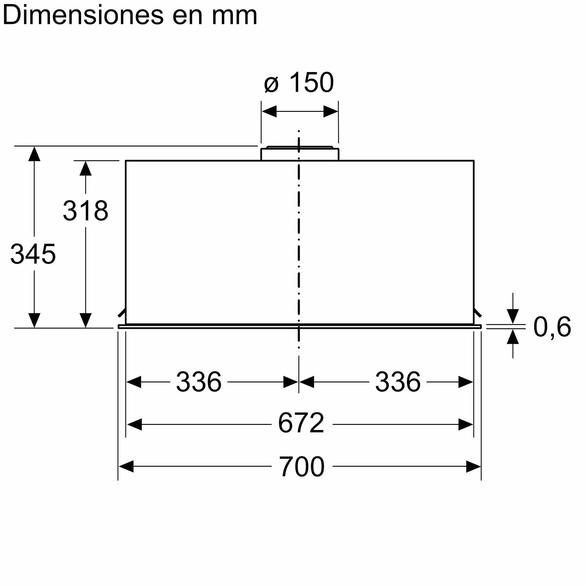 Balay 3BF377EX Módulo de integración LED 3 velocidades función intensiva Filtros acero lavables acero inoxidable