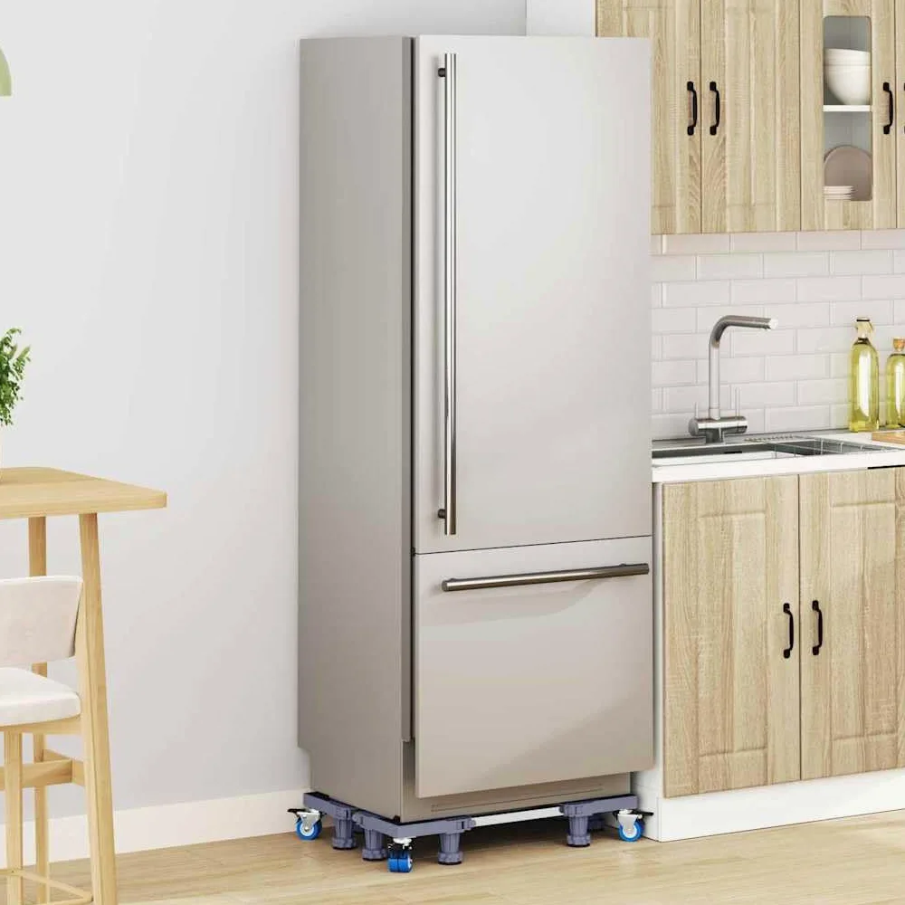 Base para lavadora gris, 67 x 67 x 12 cm, acero inoxidable con ruedas extensibles, 350 kg de carga, accesorio de lavadora para accesorios de secadora en interiores