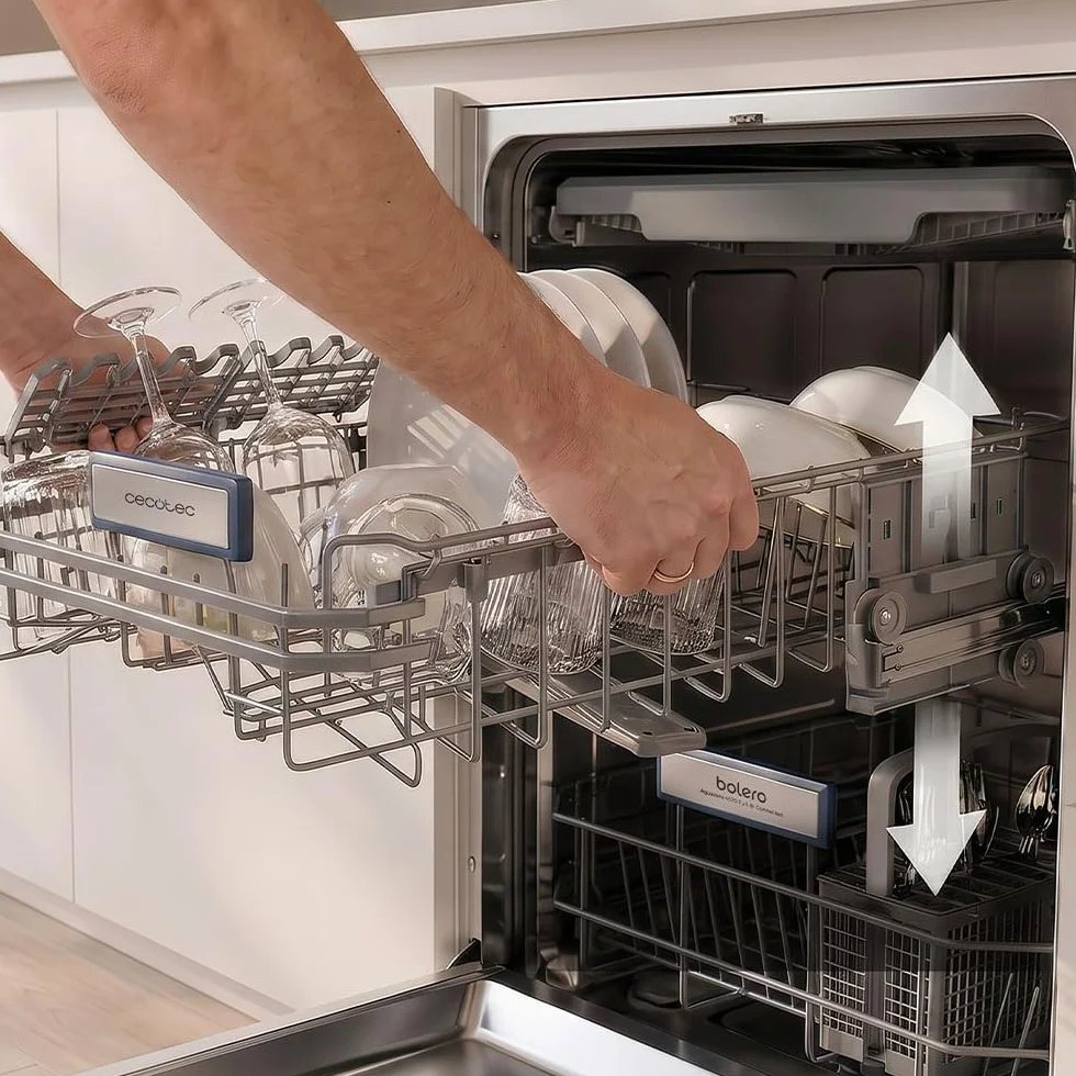 Cecotec Lavavajillas 45 cm Integrable Bolero Aguazero 45100 Full-BI Connected. 11 Cubiertos, 10 Programas, Inverter Plus Duo, Panel Táctil, WiFi, Smart Wash, O2Dry, Super Dry, FloorView Light