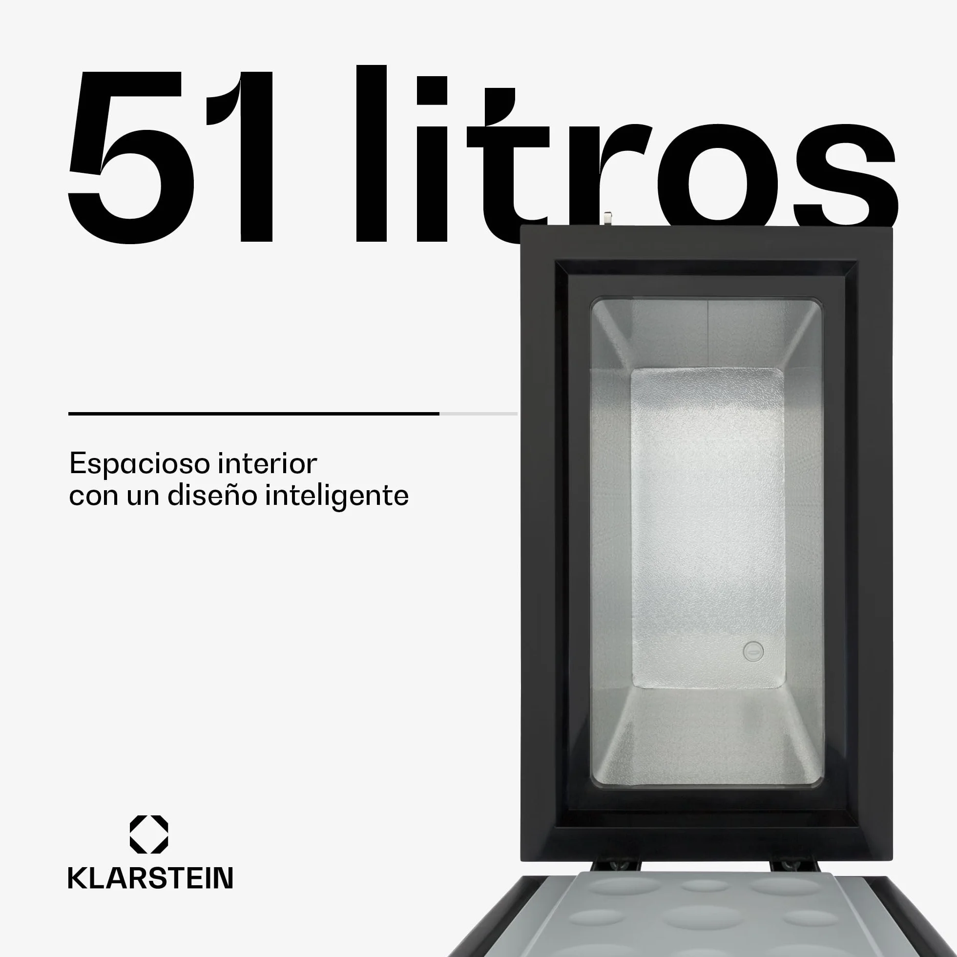 Klarstein Arcon Congelador Pequeño Vertical Portatil 51 l Silencioso Bajo Consumo