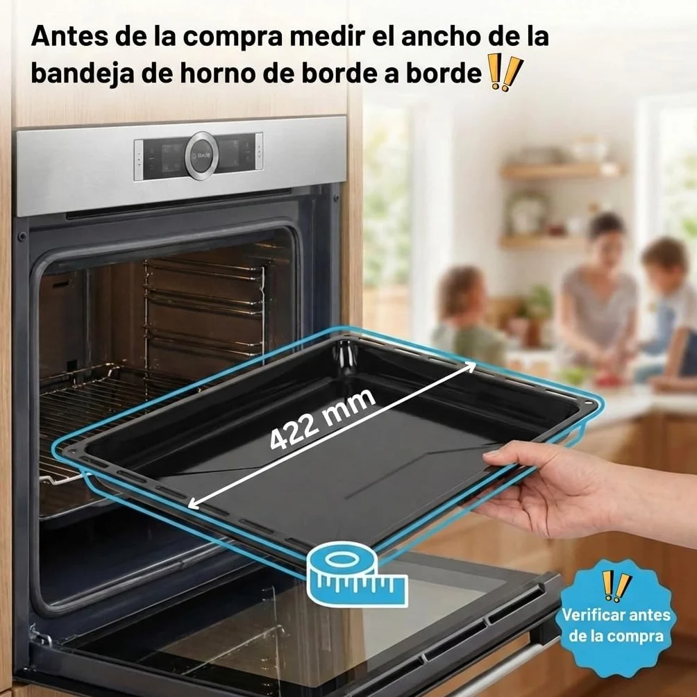 ICQN Set de 2 Bandejas de Horno 42,2x37 cm, Profundidad 3 cm, Compatible con IKEA y Electrolux, Bandejas Esmaltadas para Horno