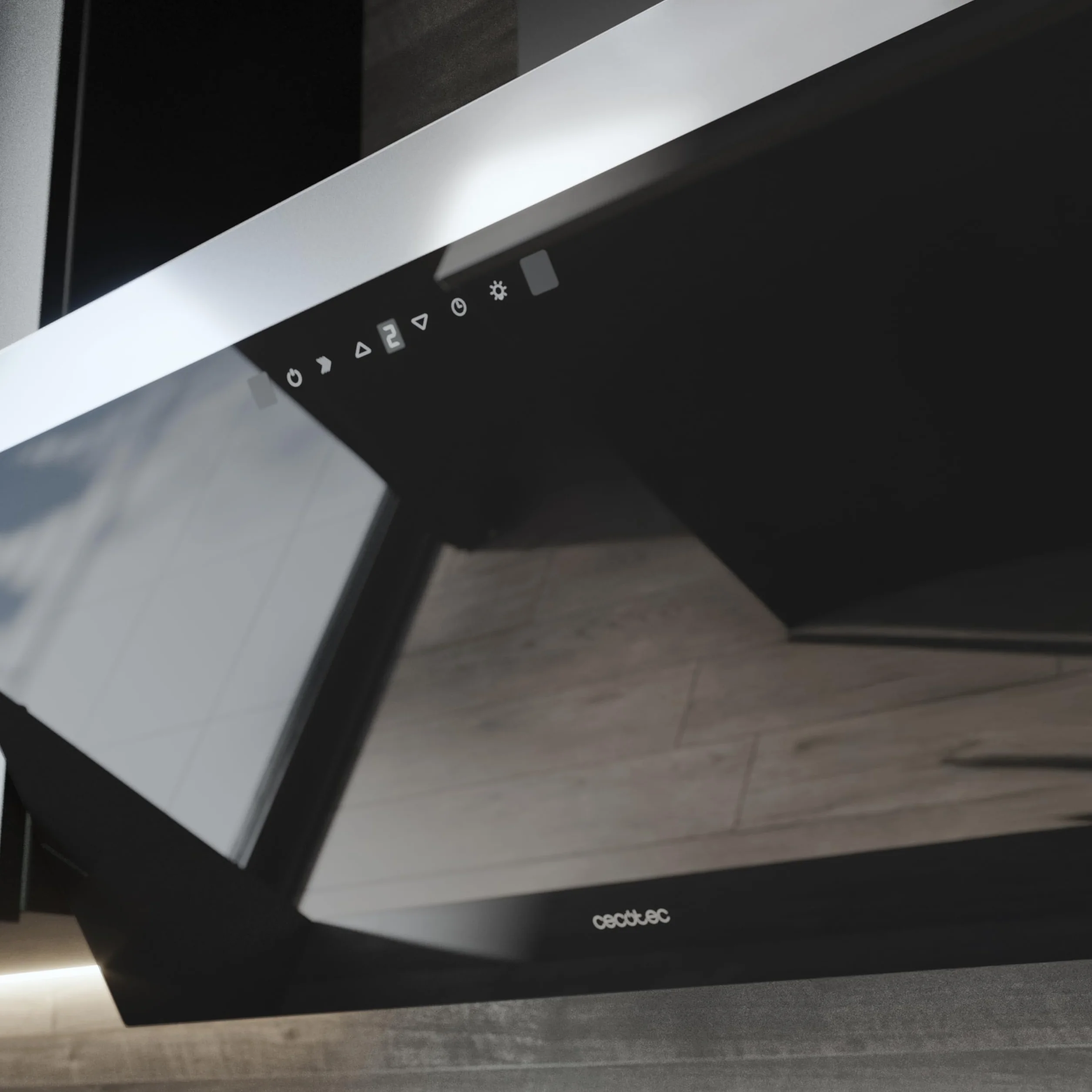Cecotec Campana Extractora Decorativa 90cm Bolero Flux DT 906500 Glass Black 165W 650m3/h Control Táctil Booster