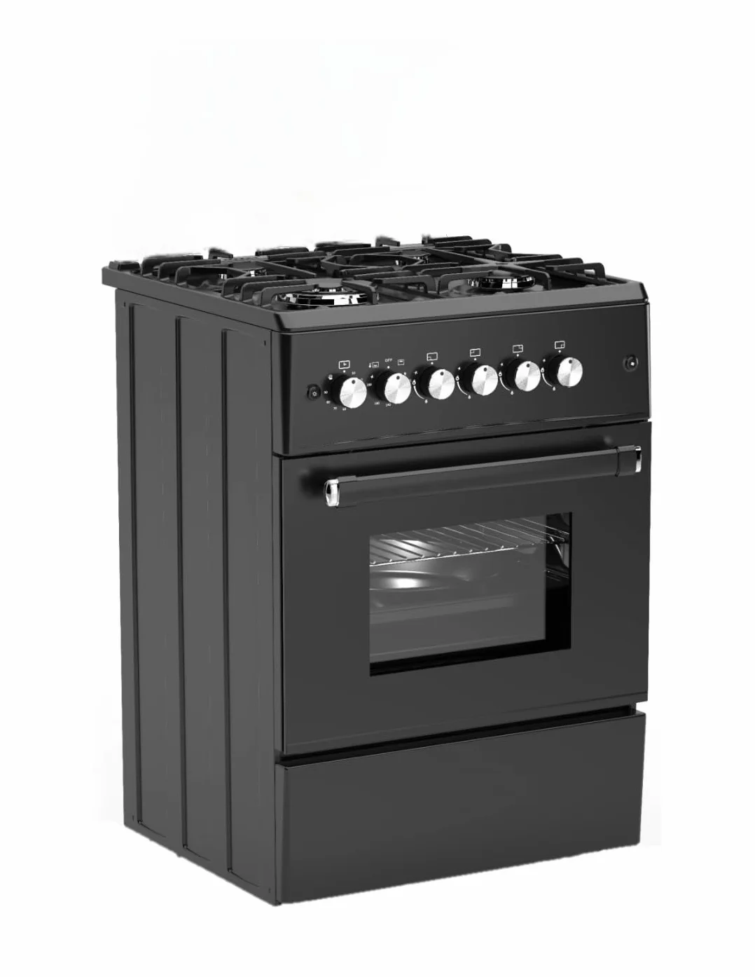 ALPHA Cocina de Gas VULCANO ELITE-60 Negro Mate. Encendido Automático, Wok.