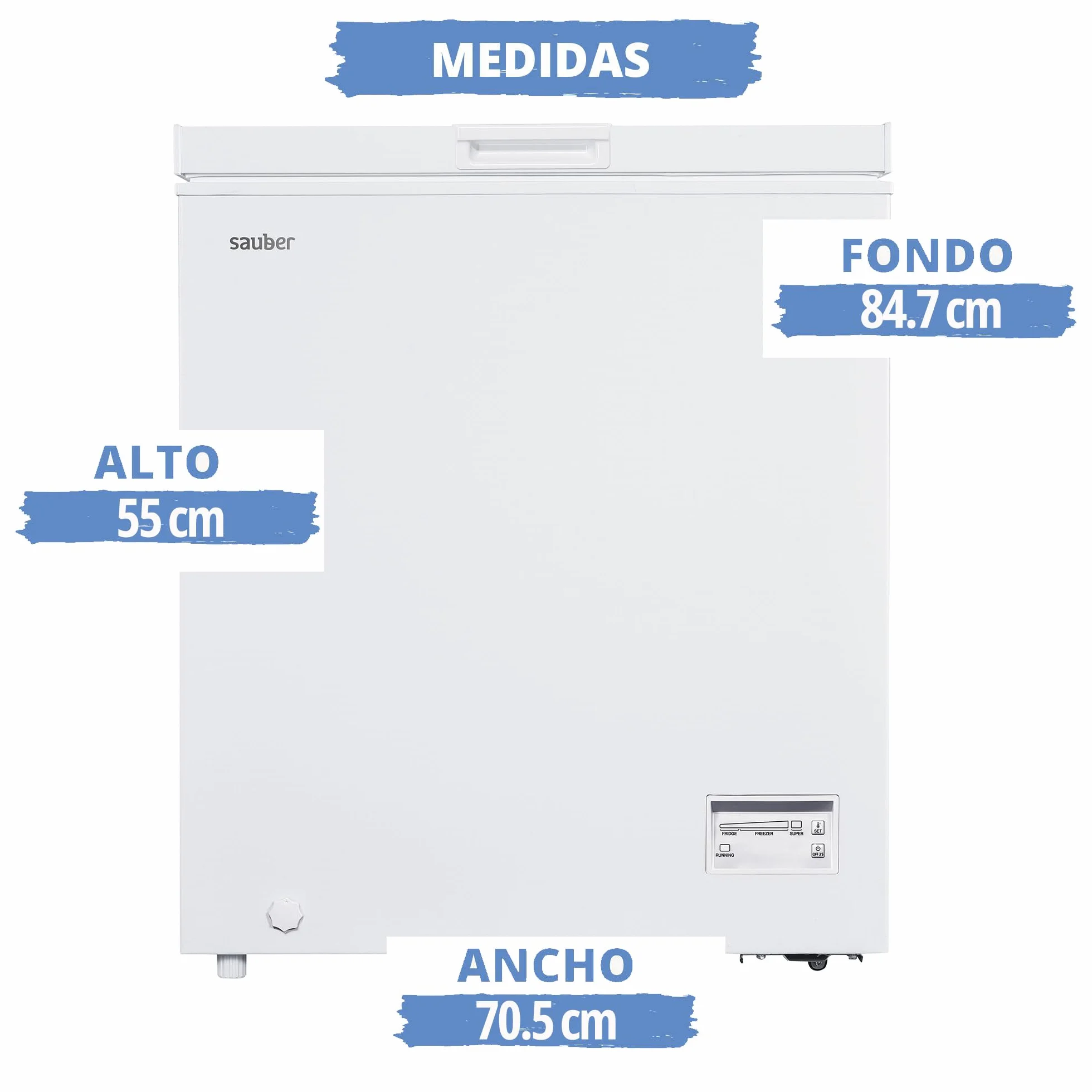 Sauber - Congelador Horizontal SERIE 5-145H - Eficiencia energética: F - Ancho: 70,5 cm - 145 litros - Función DUAL Frigo/Congelador - ENTREGA Y RETIRADA USADO EN DOMICILIO
