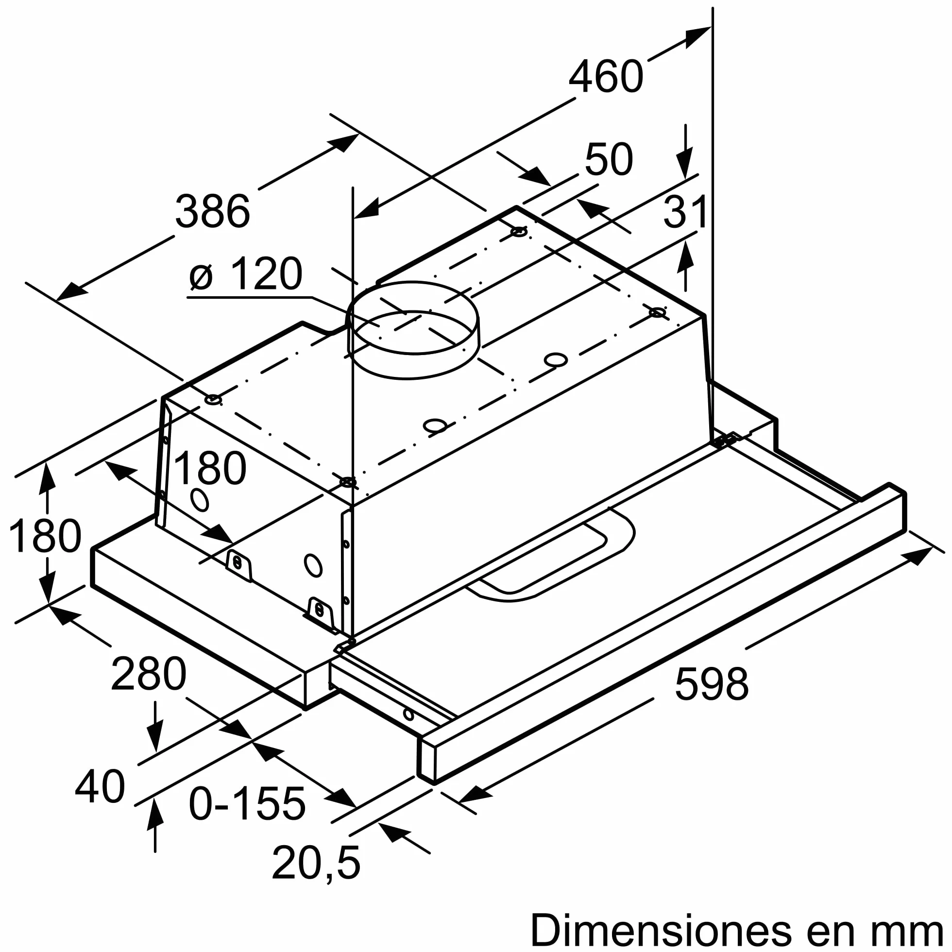 Bosch Campana Telescópica Serie 4 60 cm DFT63AC50 Acero Filtros Multicapa