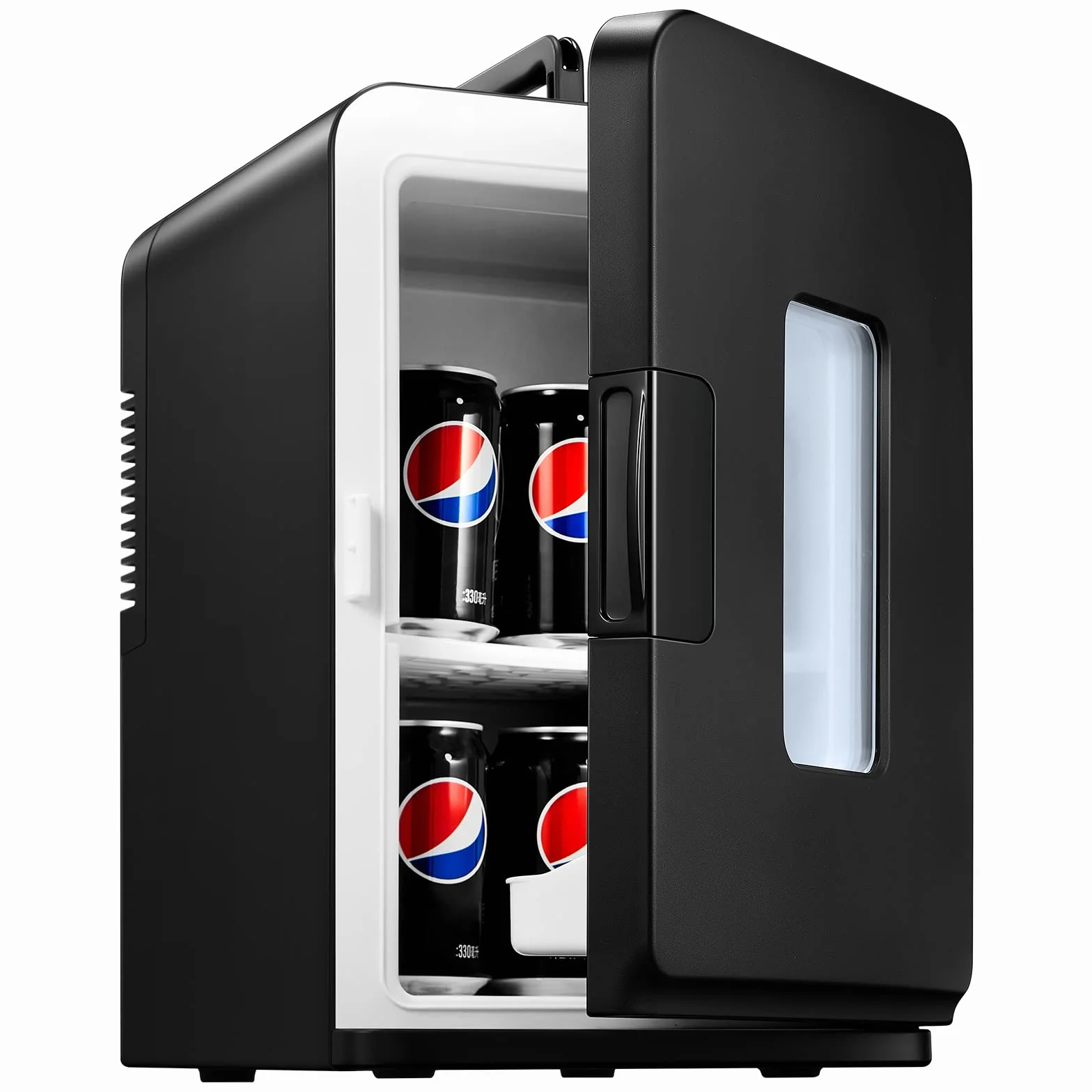 NORTHCLAN Mini Nevera Portatil, 15L Mini Frigorifico, 12V/230V, Funciones Enfriar y Calentar, Mini Frigorífico para Coches, Oficinas y Dormitorios, Cosméticos y Cervezas, Modo Max y ECO, Negro