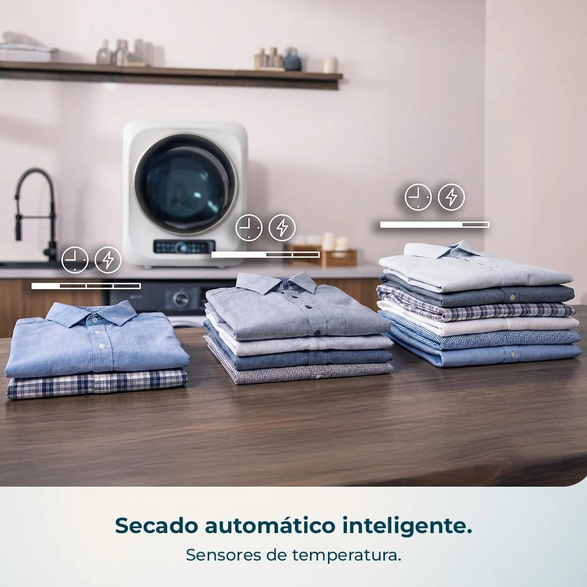 Cecotec Secadora Compacta de Evacuación 3Kg Bolero DressCode Dry 3400V. 8 Programas, Bajo Consumo, Secado Automático Inteligente, Pantalla FullColor, Función UV Care, Dry Shoe Pro y Delay Start