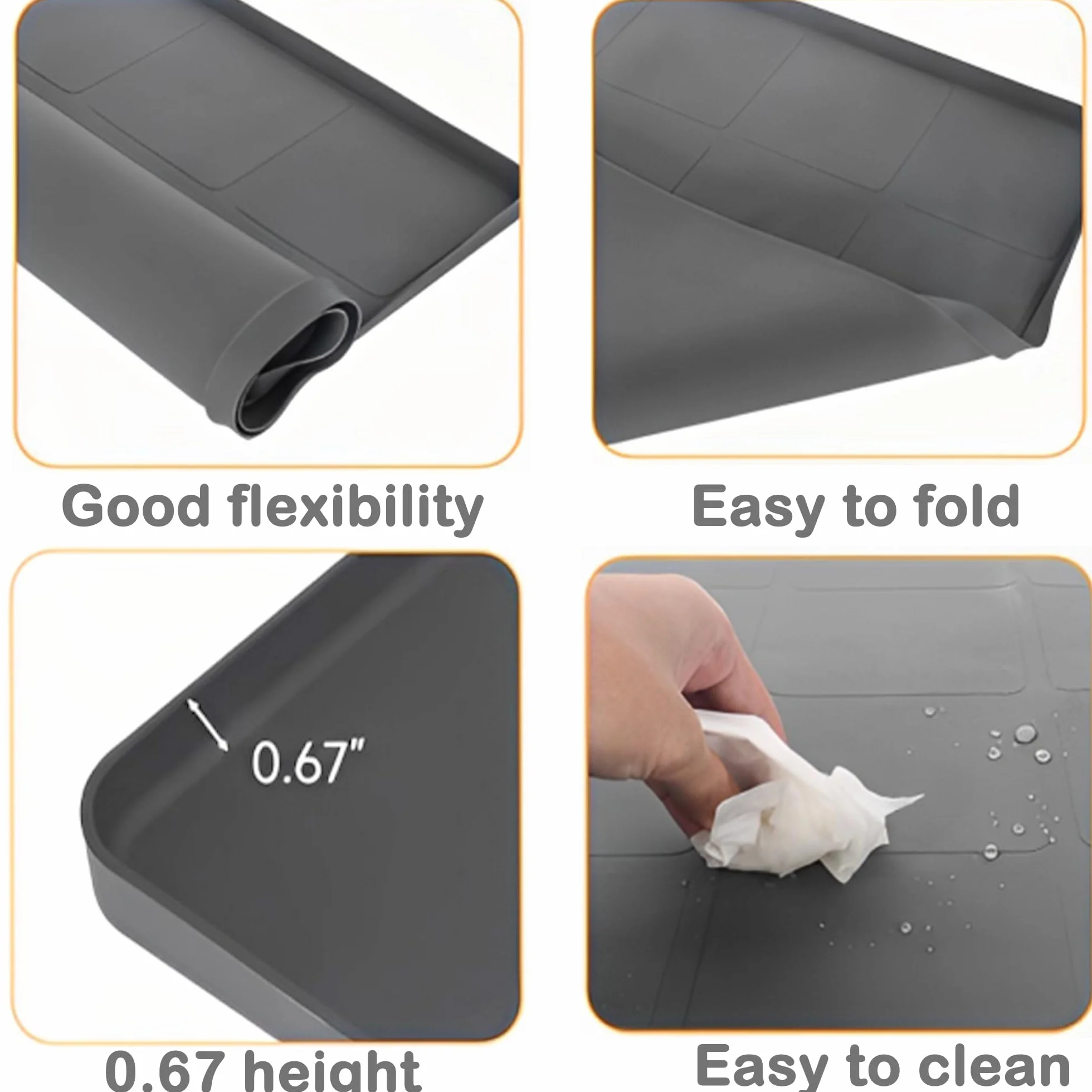 Alfombrilla Para Refrigerador, Tapete De Silicona Multifunción, Mini Nevera, Mini Refrigerador, Protector Suelo Cafetera Pequeña, Protector De Suelo Suave Para Debajo Del Refrigerador