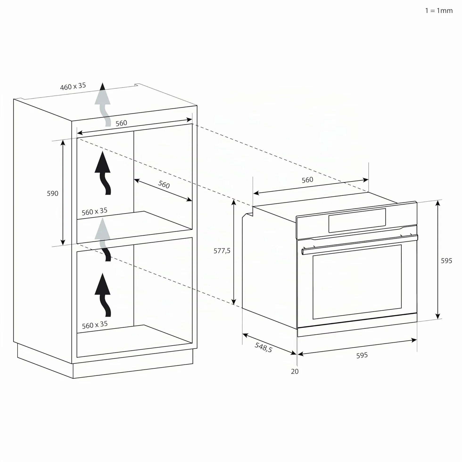 Candy FCC603NAV - Horno eléctrico empotrable, ventilado, capacidad 65 litros, multifunción y función pizza, 8 programas, 56,8 x 59,5 x 59,5 cm, estilo rústico, avena, clase A+