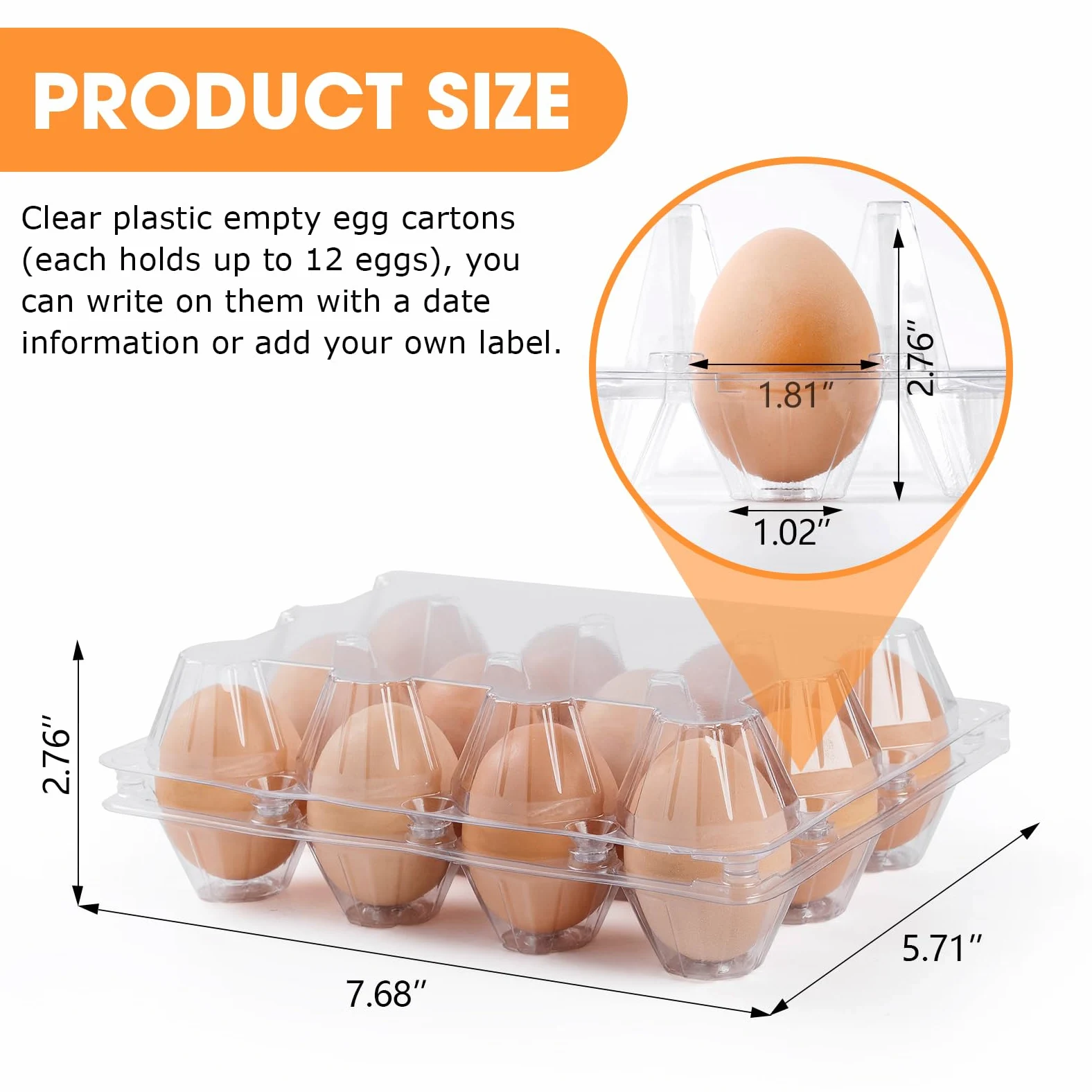 Paquete de 160 cajas de huevos baratas a granel, 12 cajas de huevos vacías transparentes para huevos de gallina, rejillas de 3 x 4, bandejas reutilizables para huevos para familia, granja de pollos