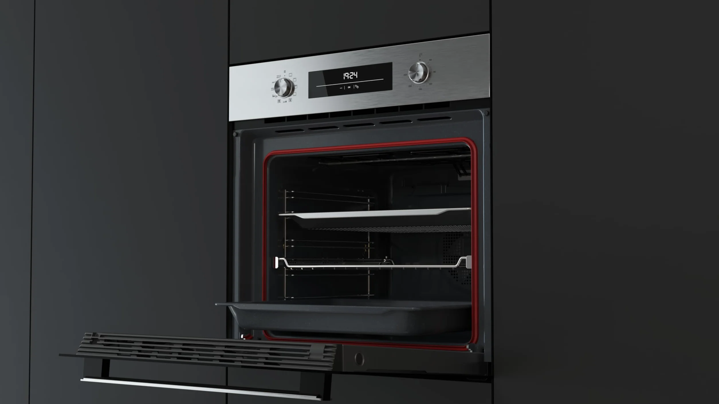 TEKA Horno Multifunción Airfry, Sistema HydroClean, 9 Funciones, 71L, Guías Telescópicas, Modelo NEO HSB 6466