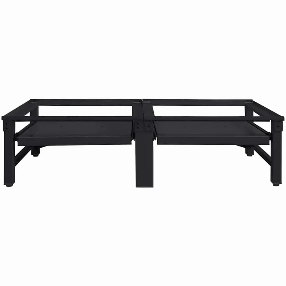 Pedestal de acero negro para lavadora, 124,5 x 61,5 x 32,5 cm, 2 piezas para lavandería con patas ajustables, antivibración y ergonomía mejorada