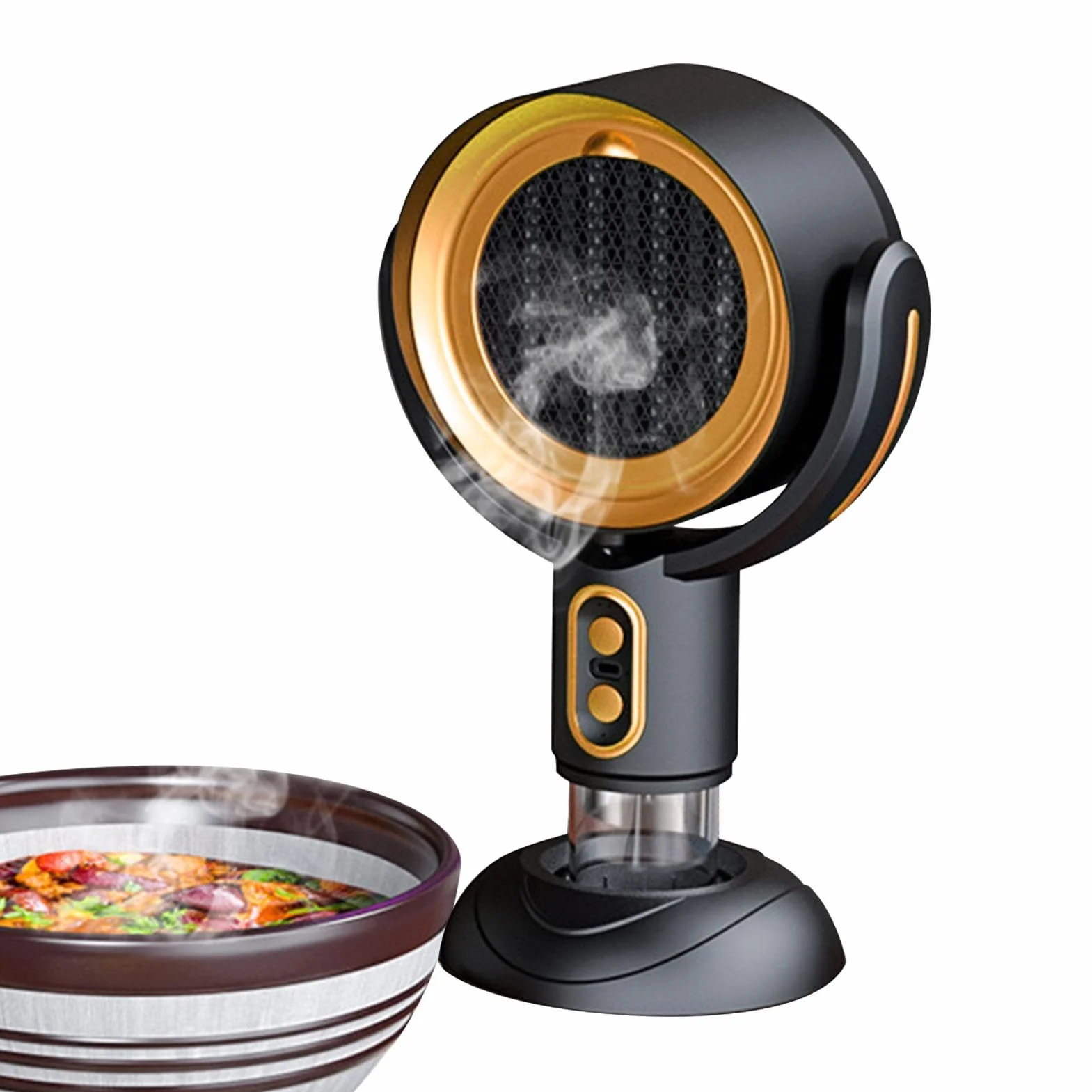 Campana Extractora Portátil para Cocina - Ventilación Recargable 3000 mAh, Campanas de Cocina con Rotación de 360 Grados, Extractor de Aire Portátil para Cocinar y Uso en Escritorio
