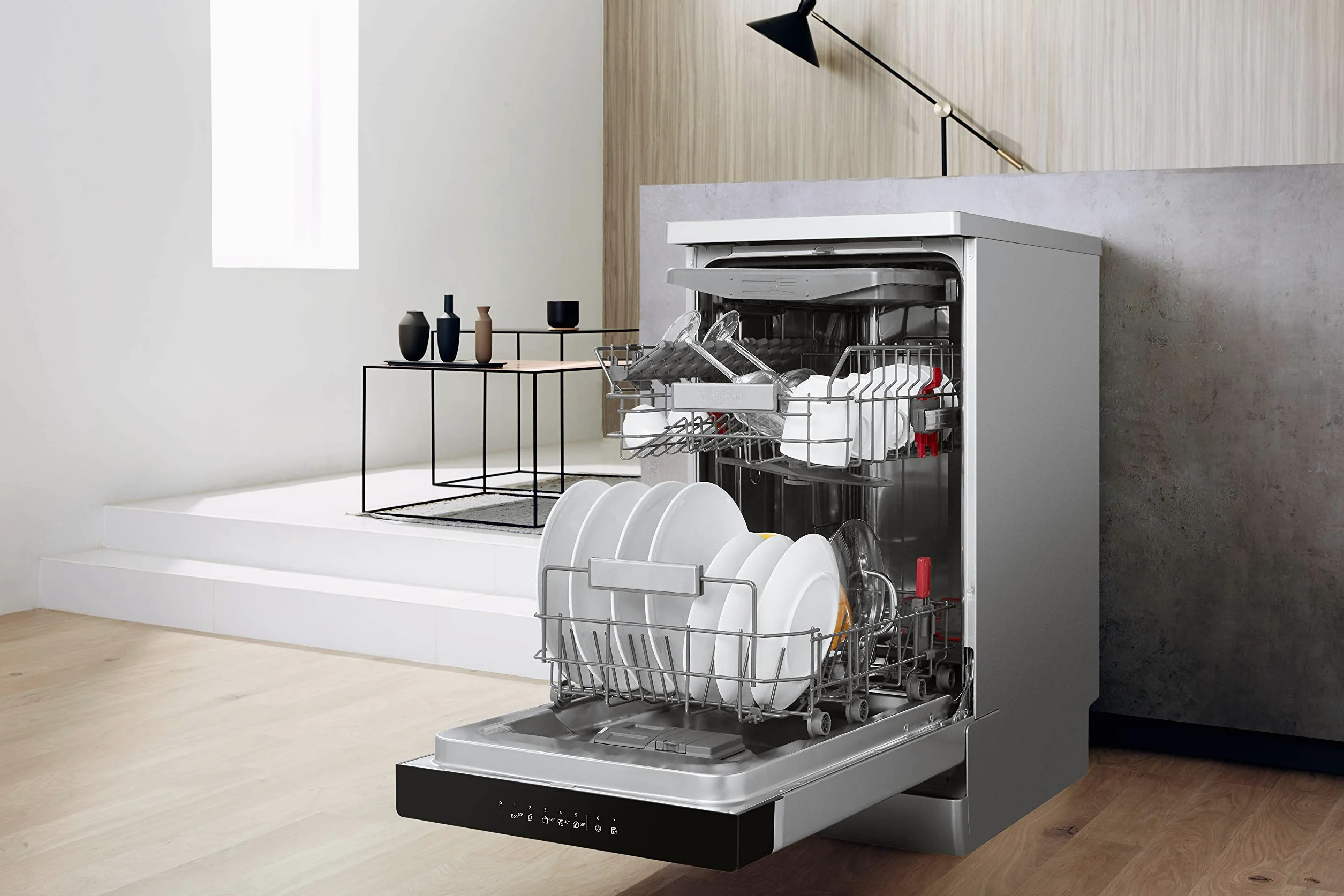 Whirlpool - Lavavajillas WSFO 3O23 PF X 45 cm inox, tecnología 6th sense, sistema de protección aquastop, 43dBA, 10 cubiertos, eficiencia NEL D