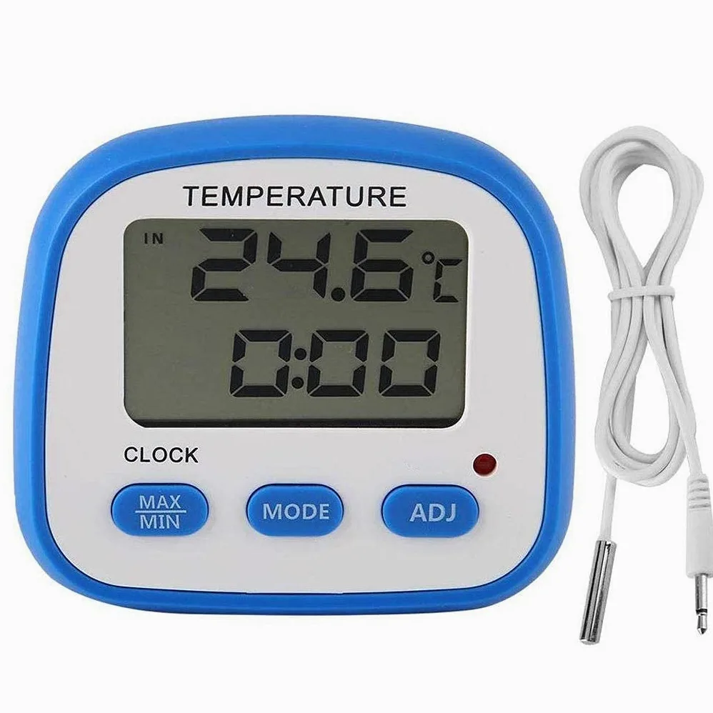 Termómetro para frigorífico Congelador Ajustes de alarmas de Temperatura Alta y Baja con indicador LED Termómetro de refrigeración Digital con magnético