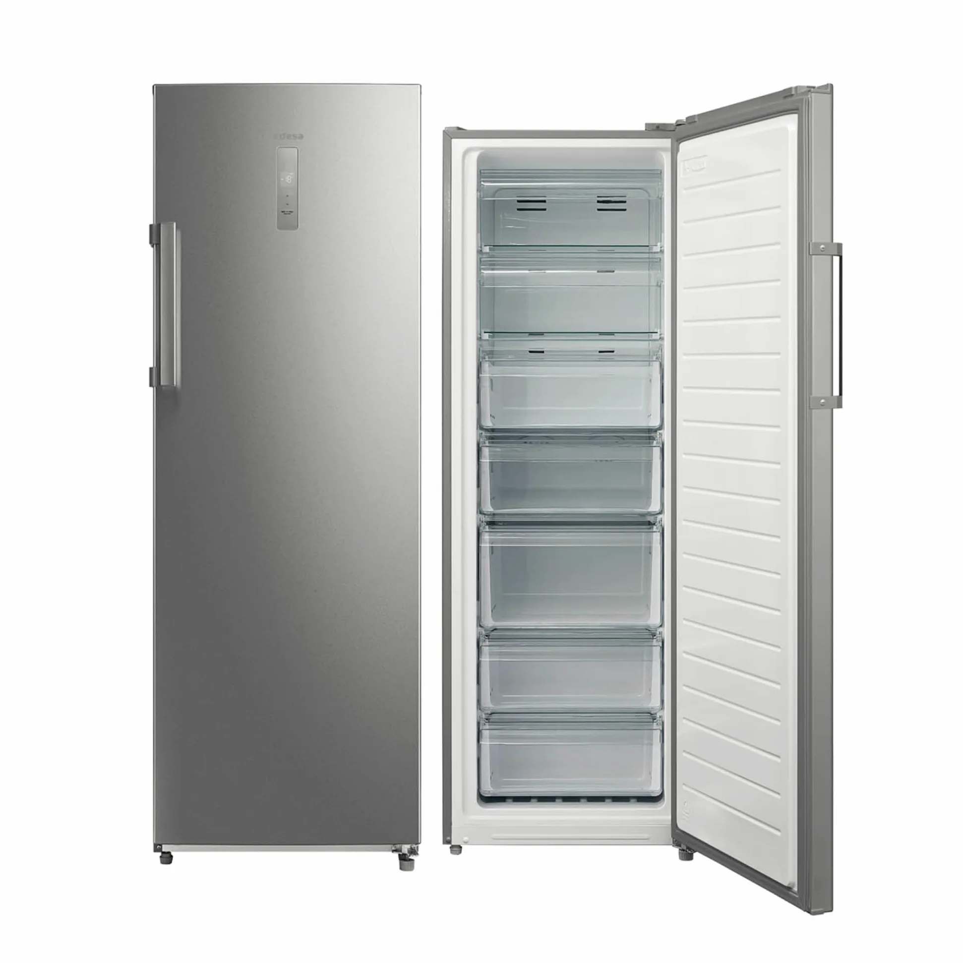 Edesa Congelador EZS-1732 EX/A Total No Frost, Regulación Electrónica de Temperatura, 7 Cajones de Gran Capacidad, Iluminación LED, Control Electrónico, Ancho 63,5 cm, Color Blanco